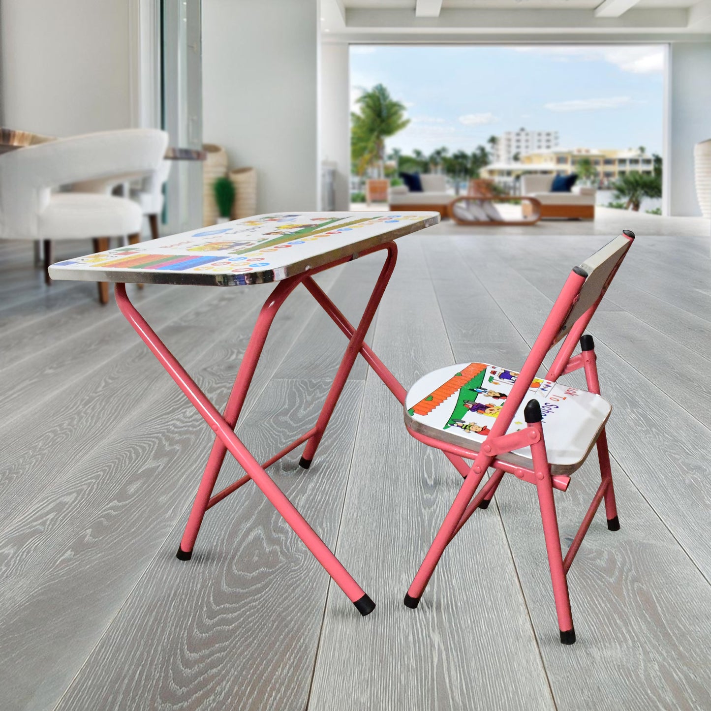 Multifunction Portable Foldable Study Table Chair (2 Pc Set) - Happy Price - Image 3