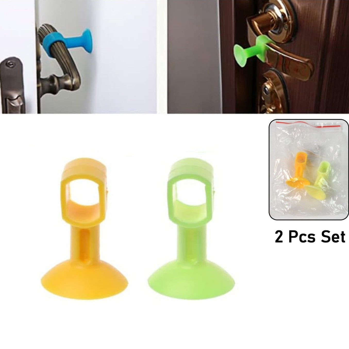Self-sucking Silicone Door Stopper (2 Pcs Set) - Happy Price - Image 1