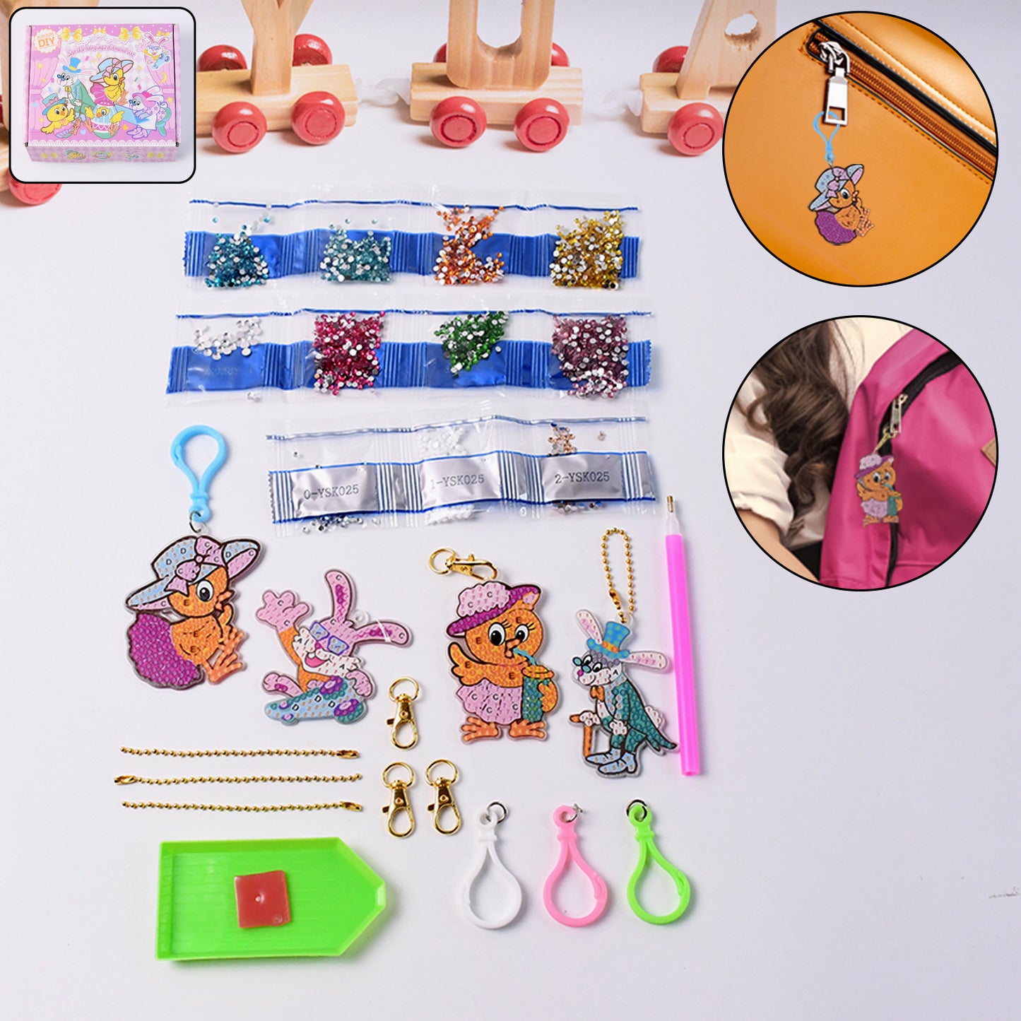 Cartoon Painting Keychain Craft Kit - Happy Price - Image 2