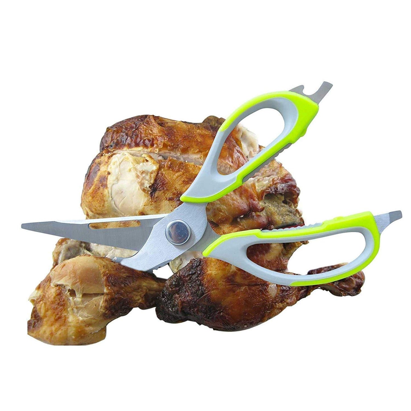 Multi-purpose Kitchen Shears With Magnetic Holder Stainless Steel Red Multifunction Heavy Duty And Kitchen Scissors - Happy Price - Image 7