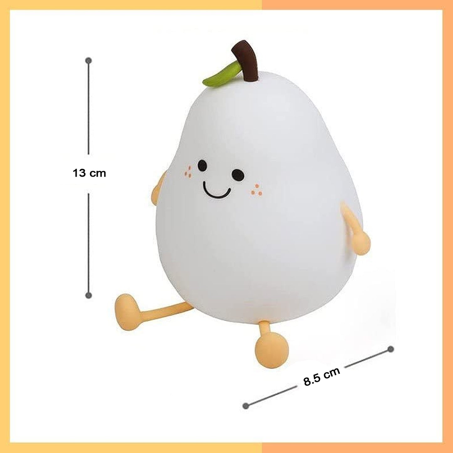 Cute Pear Silicone Night Lamp with Touch Control & Multi-Color Modes (1 Pc) - Happy Price - Image 4