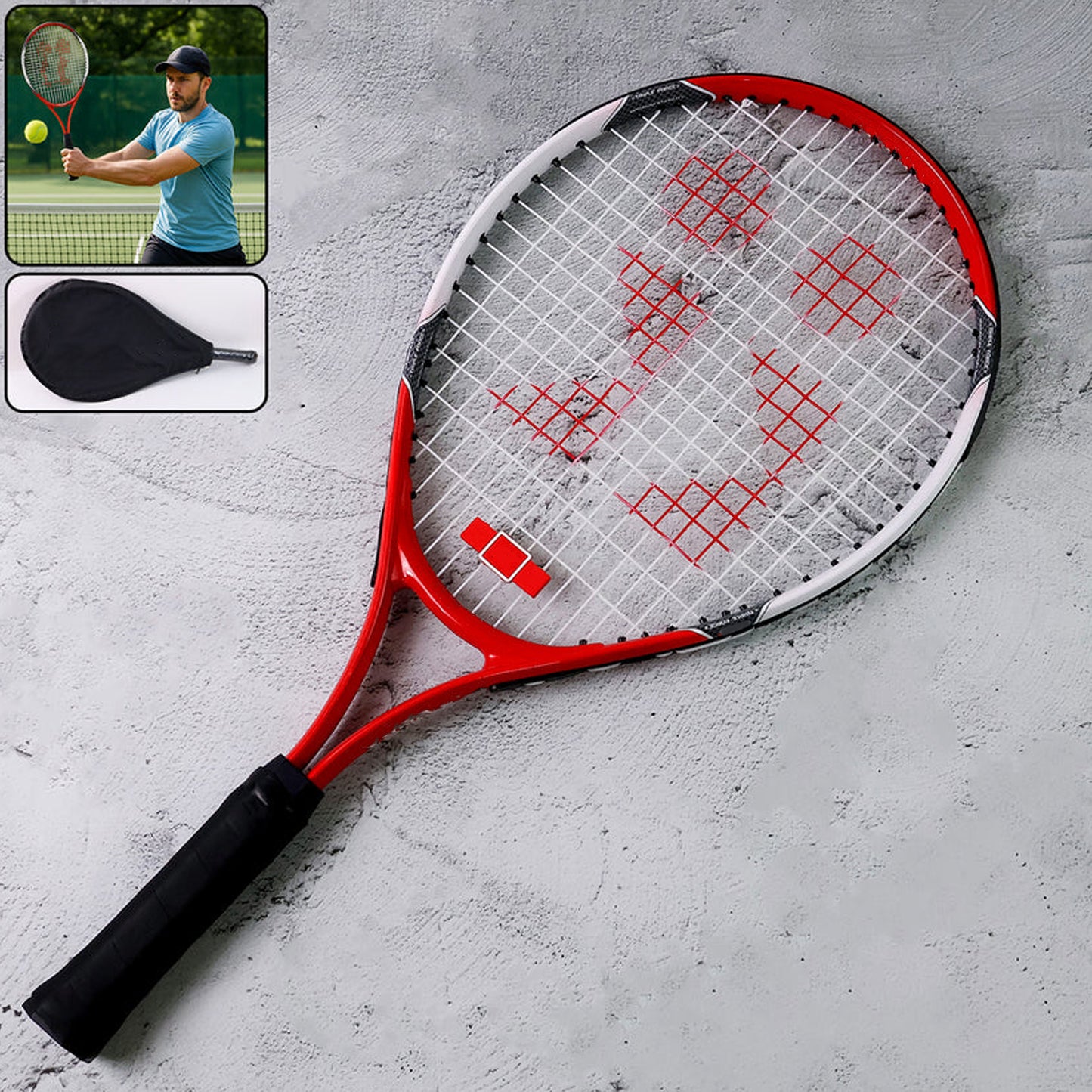 Konex Aluminium Tennis Racket with Full Cover (1 Pc) - Lightweight for All Levels - Great Price - Image 6