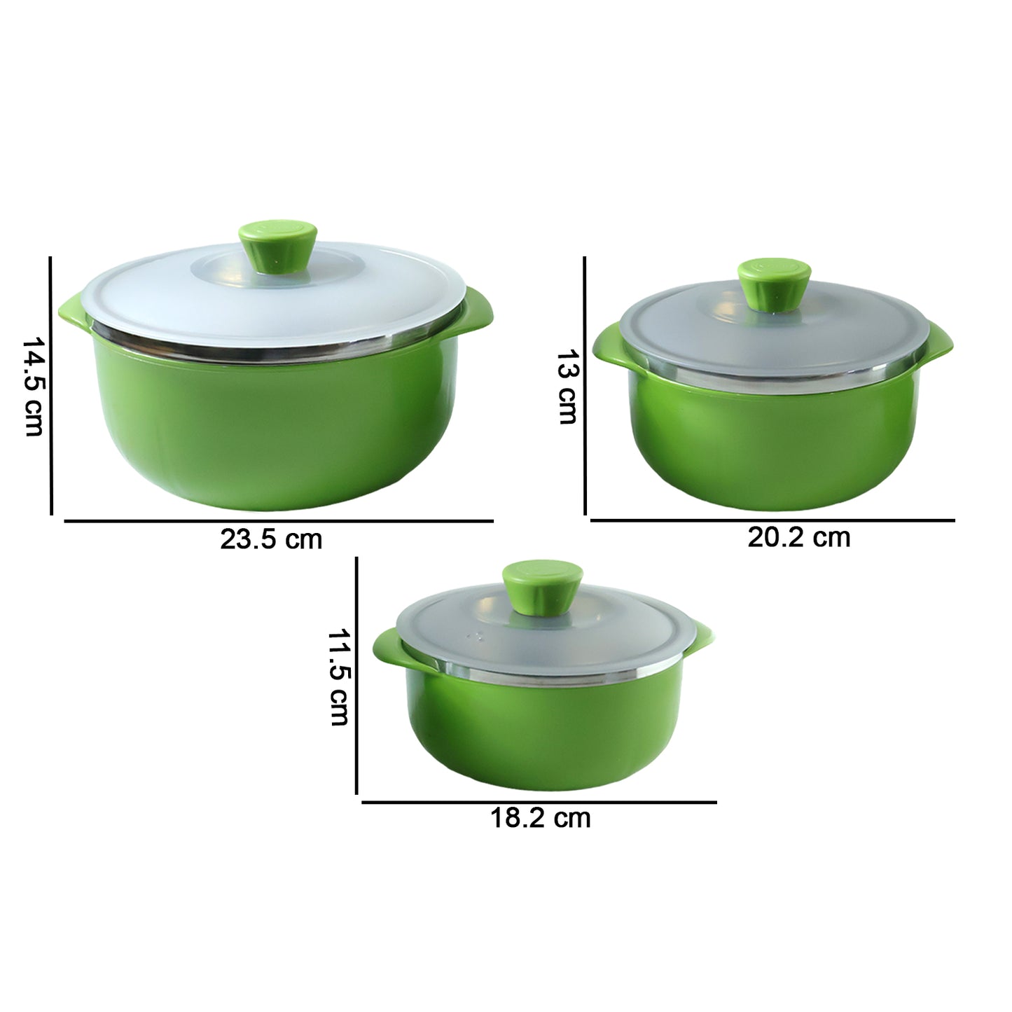 Multipurpose Kitchen Serving Bowl Set of 3 with Lids (1000ml, 1400ml, 2200ml) - Great Price - Image 4