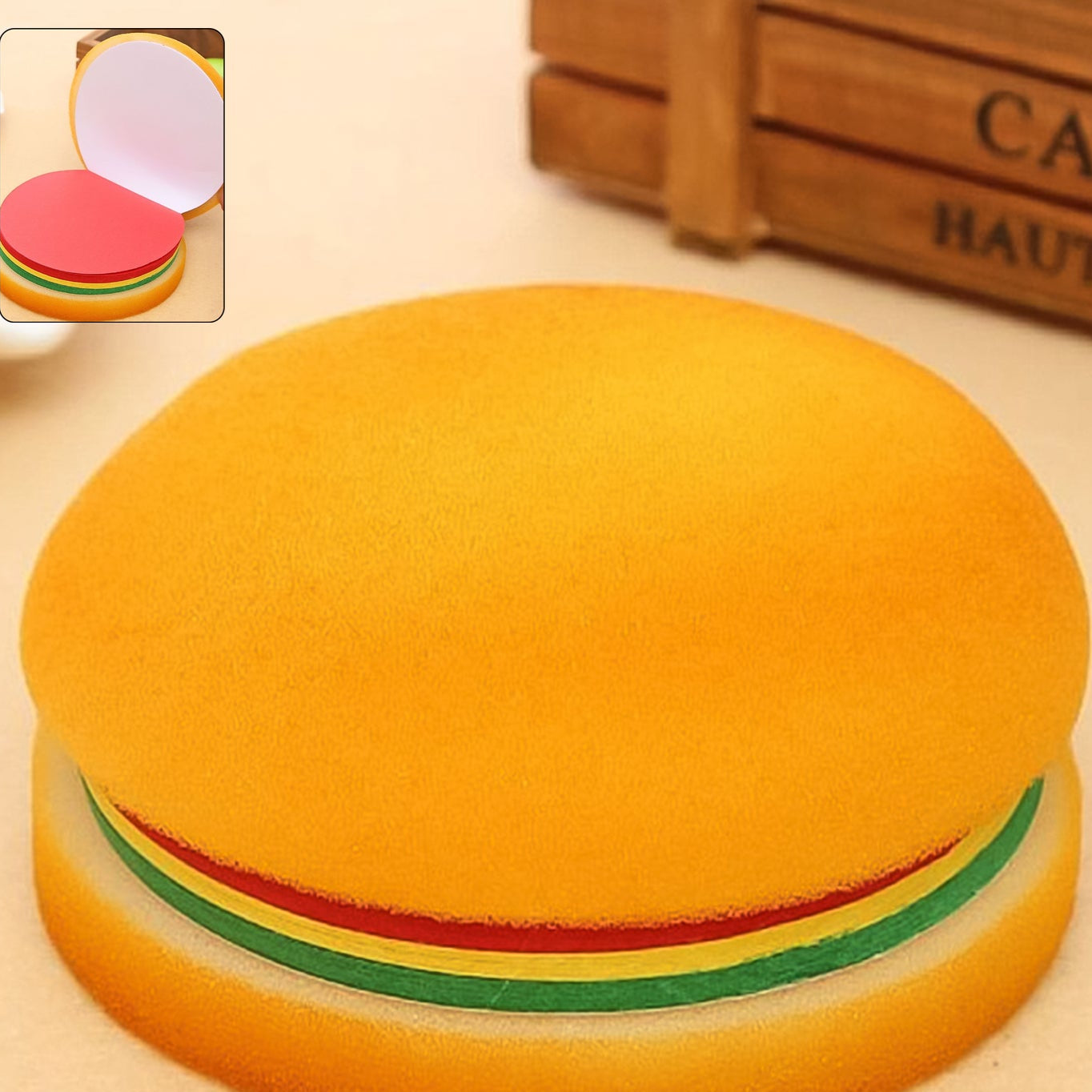Burger Shaped Notepad Sticky Notes Memo Pads Unique Mini Notes (Multicolor) - Happy Price - Image 1