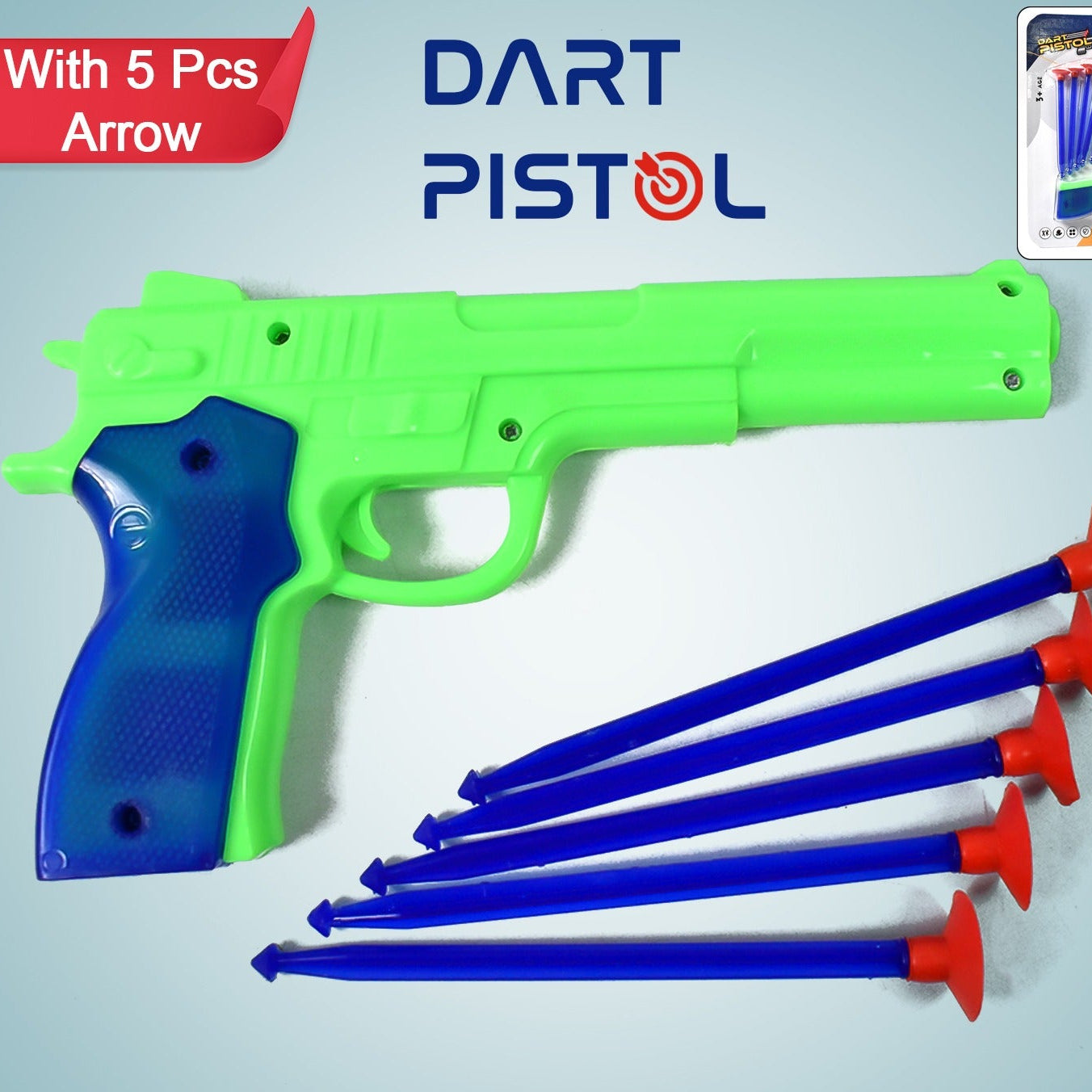 Plastic Toy Gun with 5 Soft Suction Darts for Kids - Happy Price - Image 1