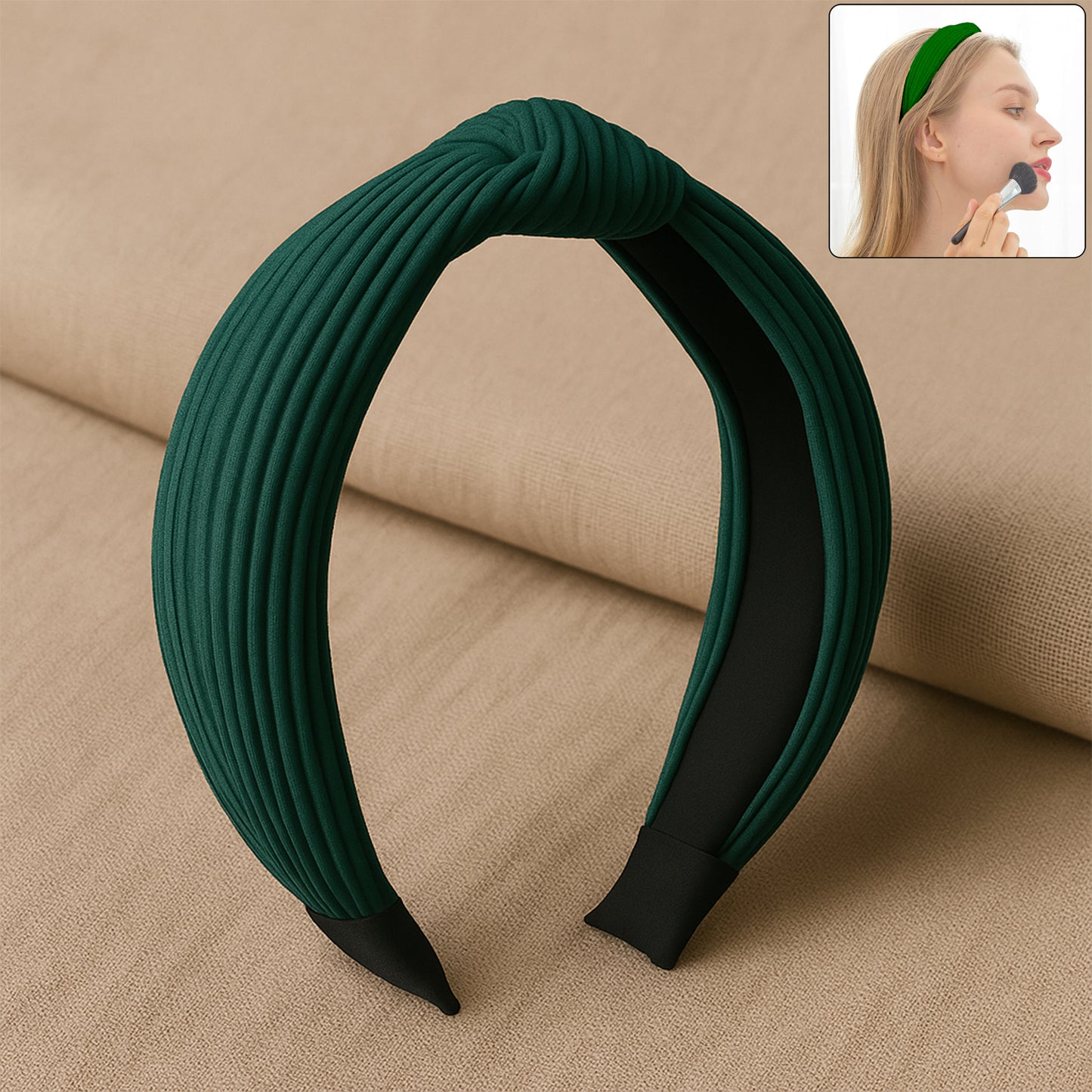 Womens Ribbed Texture Knot Design Hairband (1 Pc Mix Design) - Happy Price - Image 2