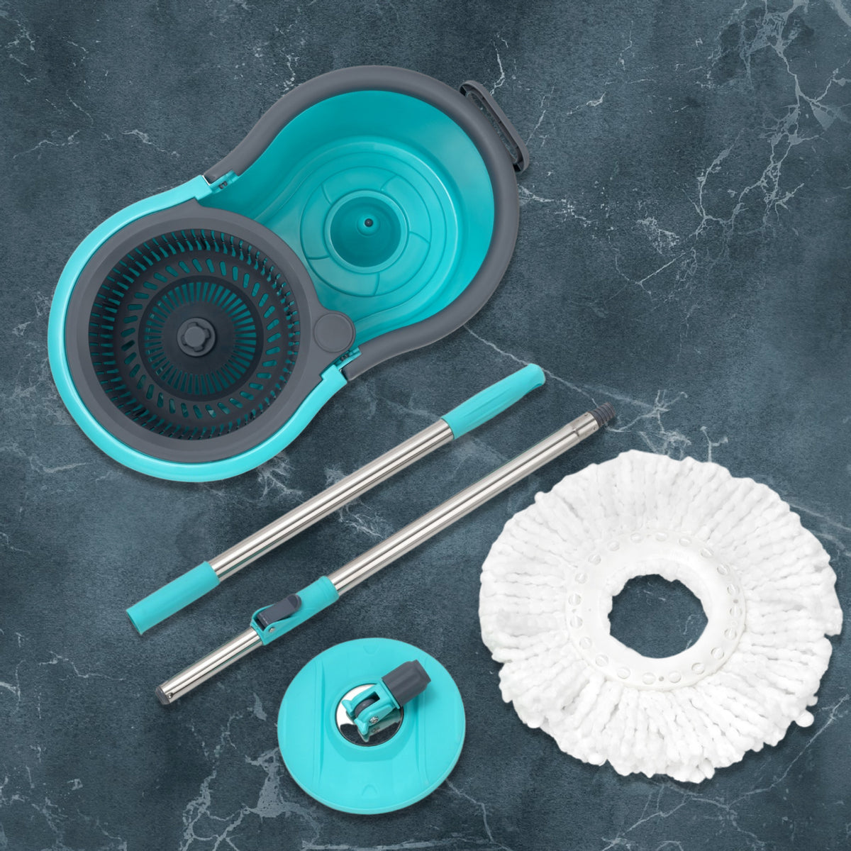Quick Spin Mop Plastic Spin Bucket Floor Cleaning Easy Wheels Big Bucket Floor Cleaning Mop With Bucket - Happy Price - Image 6