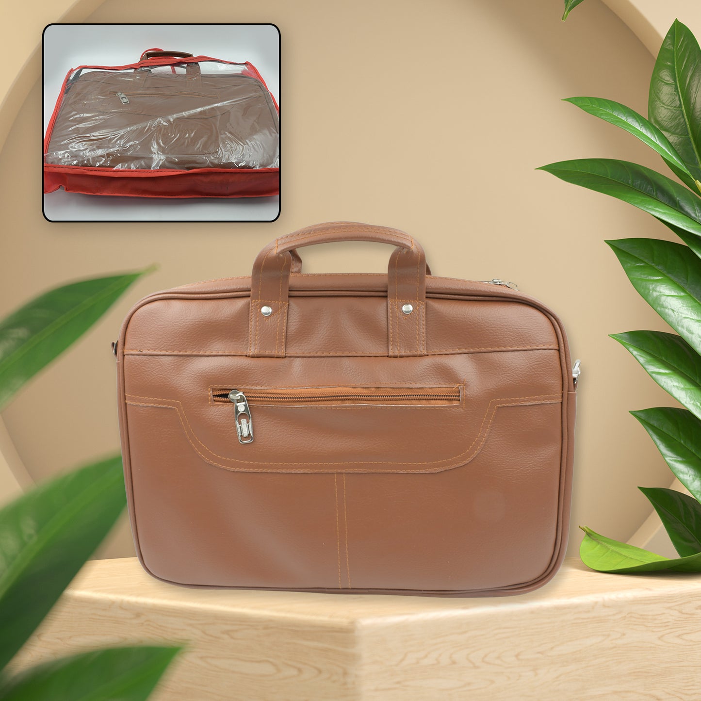 Multipurpose Bag Shoulder Side Bag Office Laptop Faux Leather Executive Formal Laptop Macbook Messenger Office Travel Business Shoulder Hand Sling Bag For Men Women With Multiple Compartments - Happy Price - Image 2