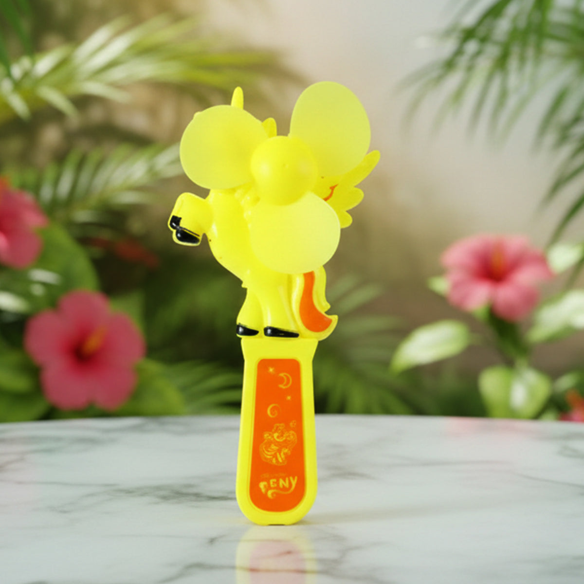 Hand Press Cartoon Fan Toy for Kids - 1 Pc Mix Color - Happy Price - Image 6