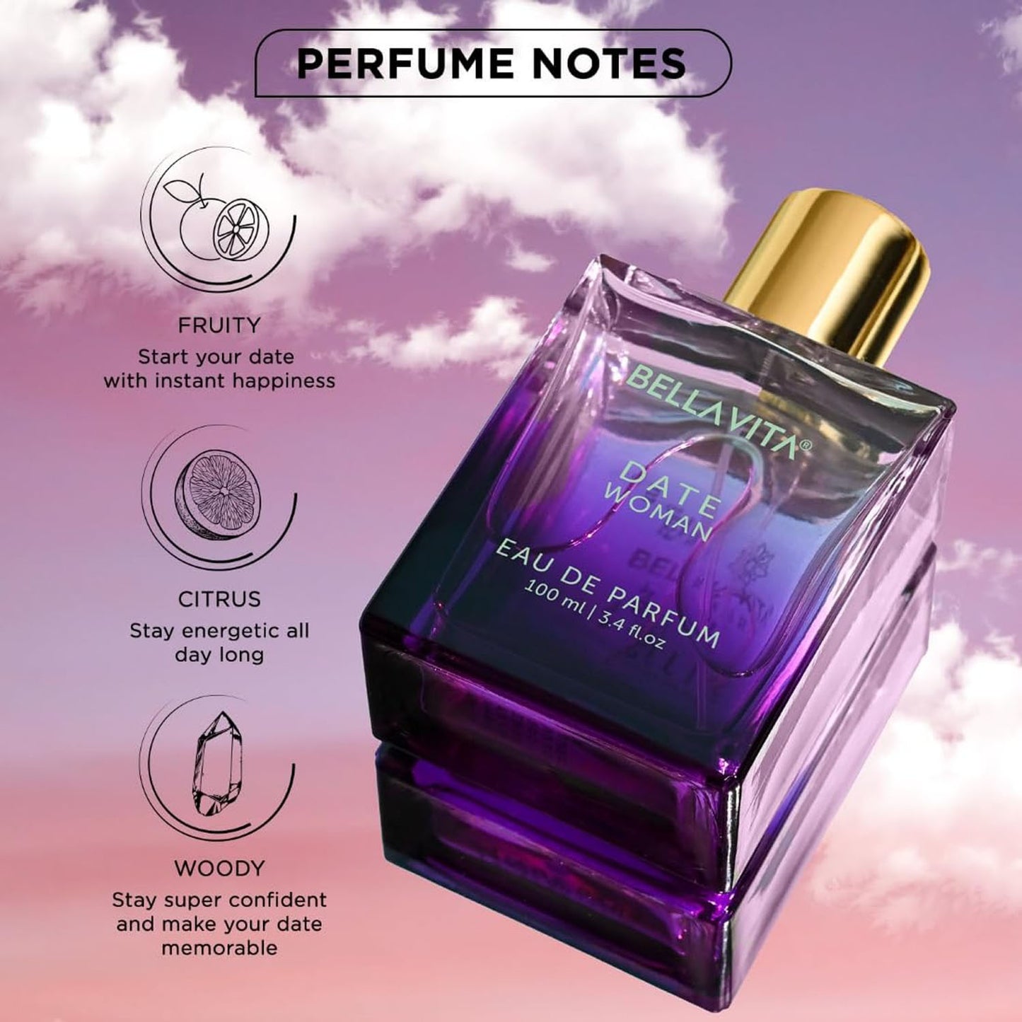 Bellavita Date Eau De Parfum for Women, 100 ML - Floral Fruity Fragrance - Great Price - Image 3