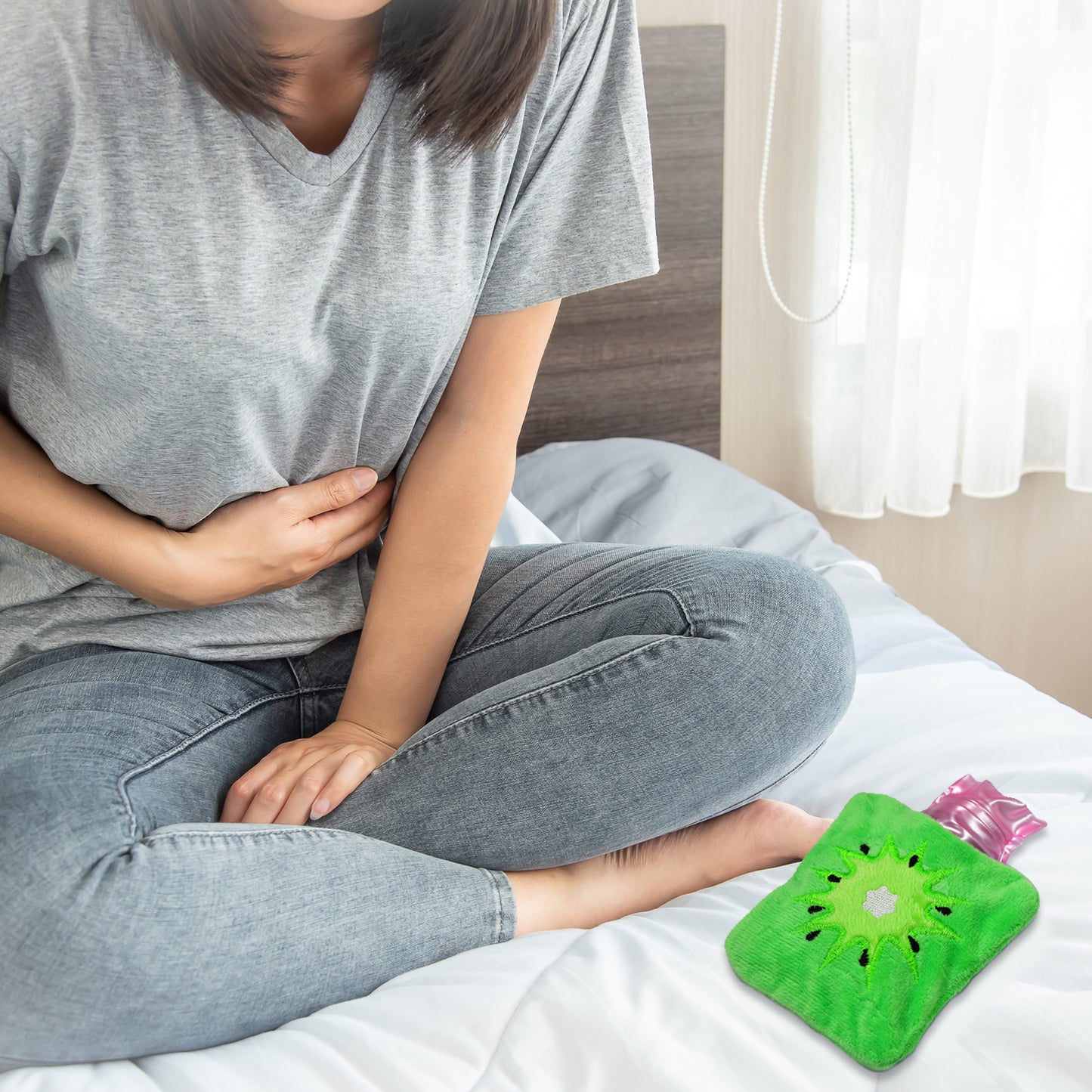 Green Sun Small Hot Water Bag With Cover For Pain Relief Neck Shoulder Pain And Hand Feet Warmer Menstrual Cramps. - Happy Price - Image 4