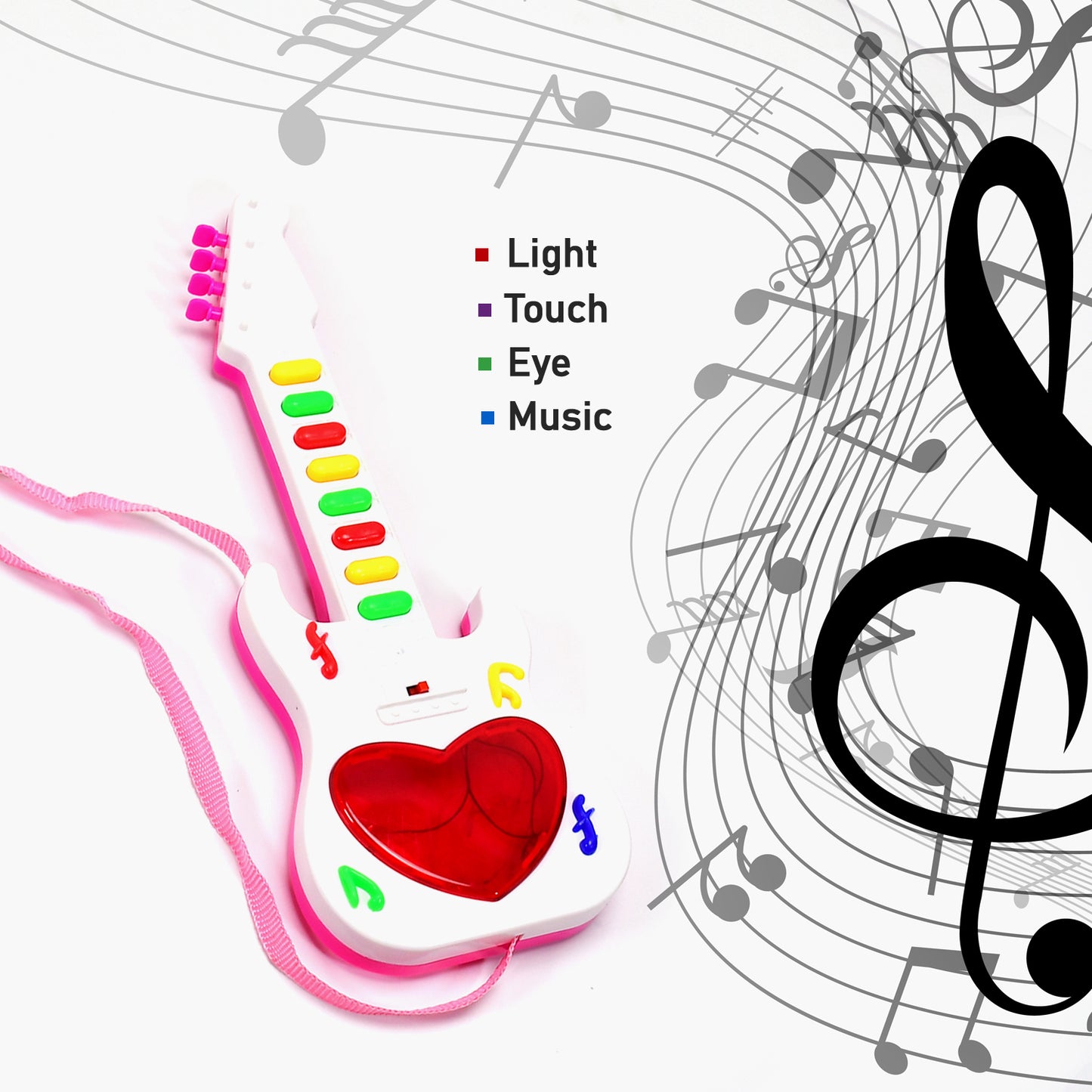 Battery Operated Musical Instruments Mini Guitar Toys And Light For 3+years Old Kids. - Happy Price - Image 2