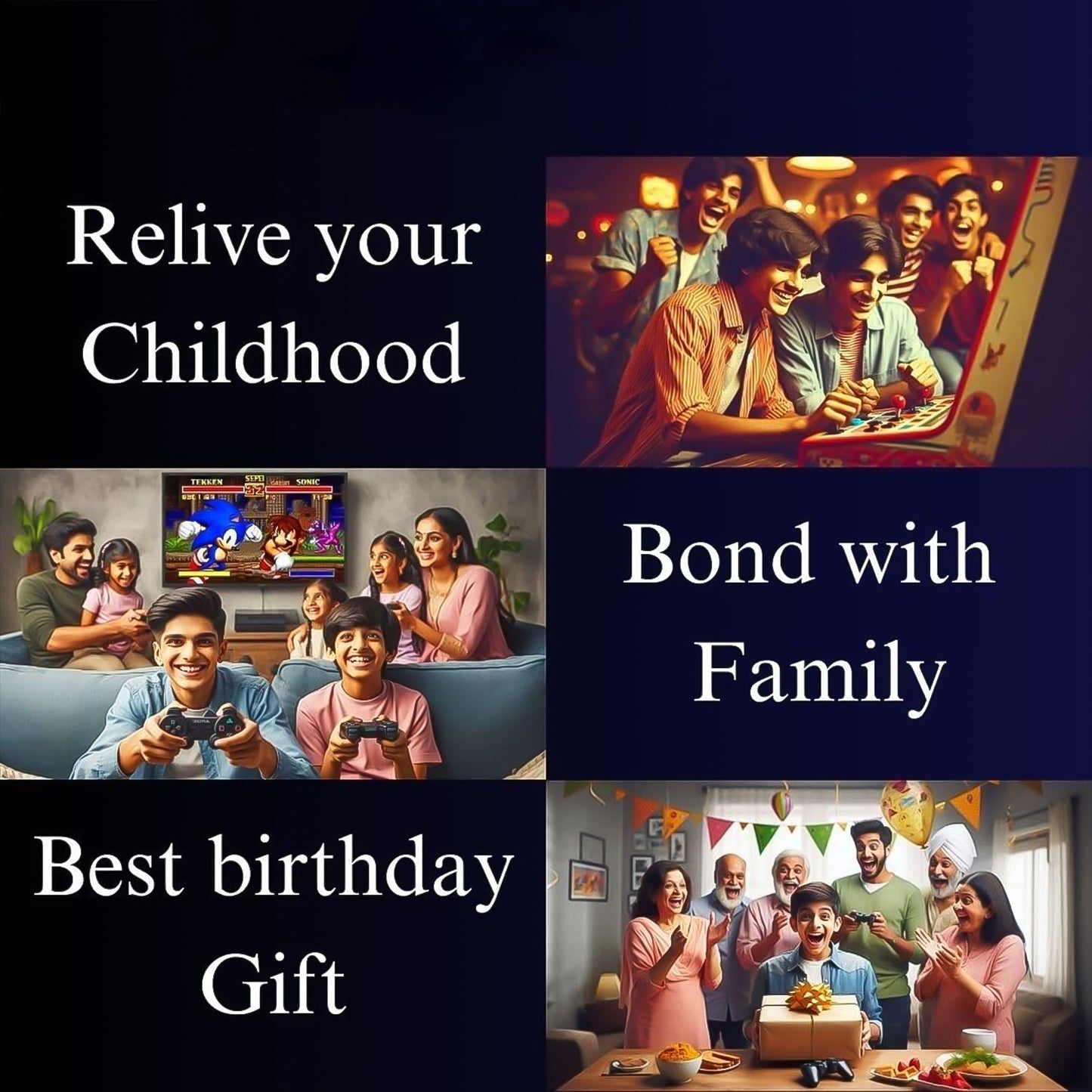 Wireless Controller Gamepad With 10000+ Games 4k Ultra Hd Game Sticks Output And 2.4ghz Wireless Controller Video Games With 64gb Memory Card (1 Set) - Happy Price - Image 3