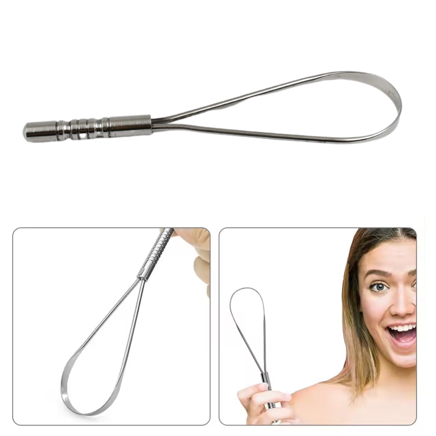 Steel Tongue Cleaner Tongue Scraper (1 Pc) - Happy Price - Image 3