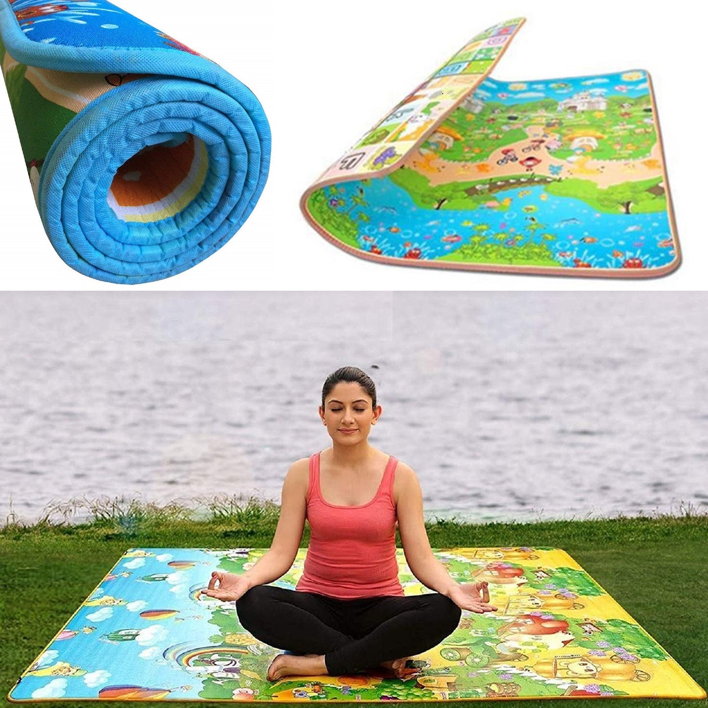 Waterproof Reversible Baby Play Mat 120 X 180cm with Bag - Great Price - Image 3