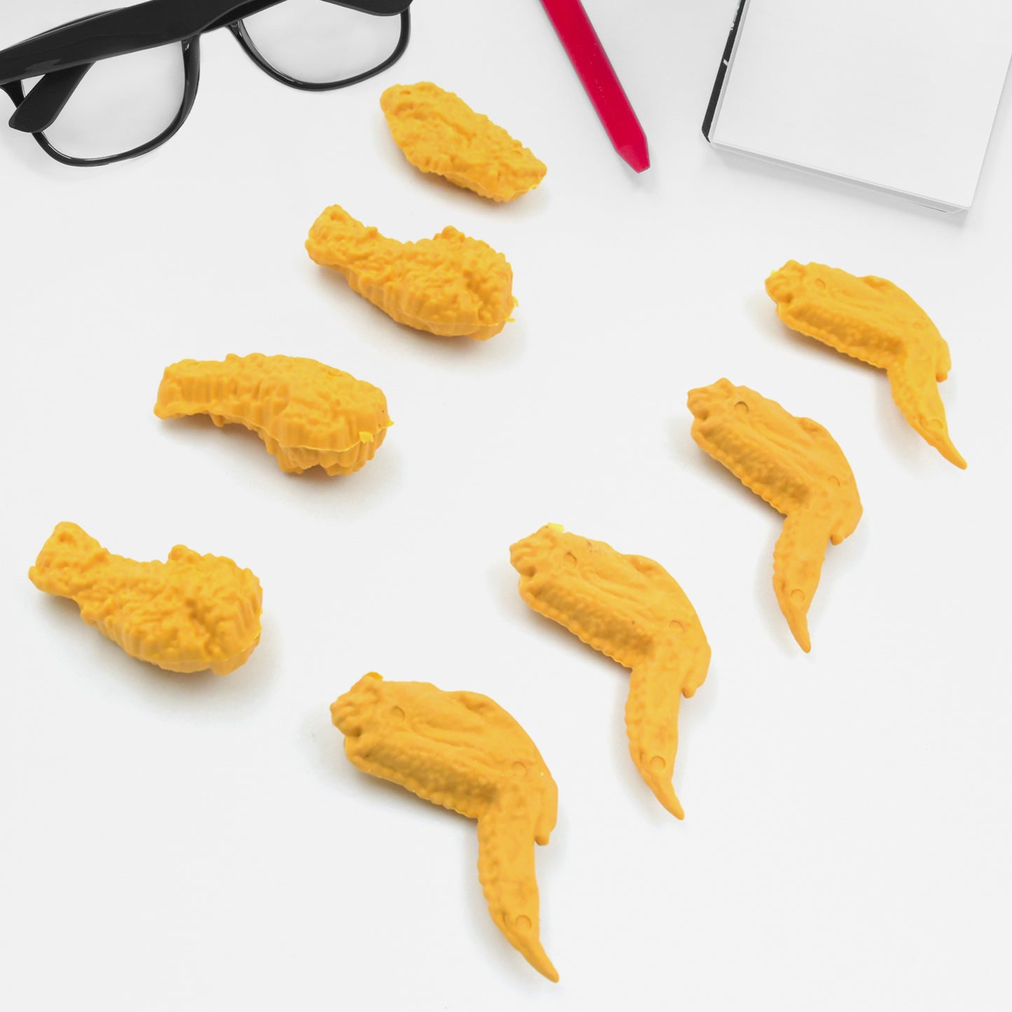 Cute Erasers Pencil Eraser Chicken Wings Chicken Legs Eraser Student School Supplies Gifts Chicken Rubber Drawing Small Eraser Office Accessory Fun Back To School Supplies Gifts Party Favor For Kids Adults Students (8 Pcs Set) - Happy Price - Image 5