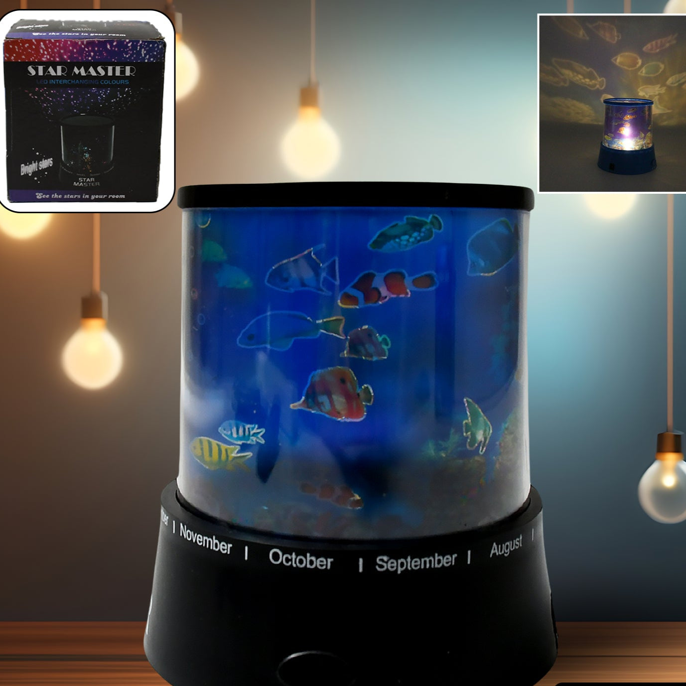 Led Projector Night Light Amazing Lamp 3 Battery Operated Lamps Rotation With The Music Function Master For Kids Bedroom Home Decoration Nightromantic Gift (Battery Not Included 1 Pc) - Happy Price - Image 1