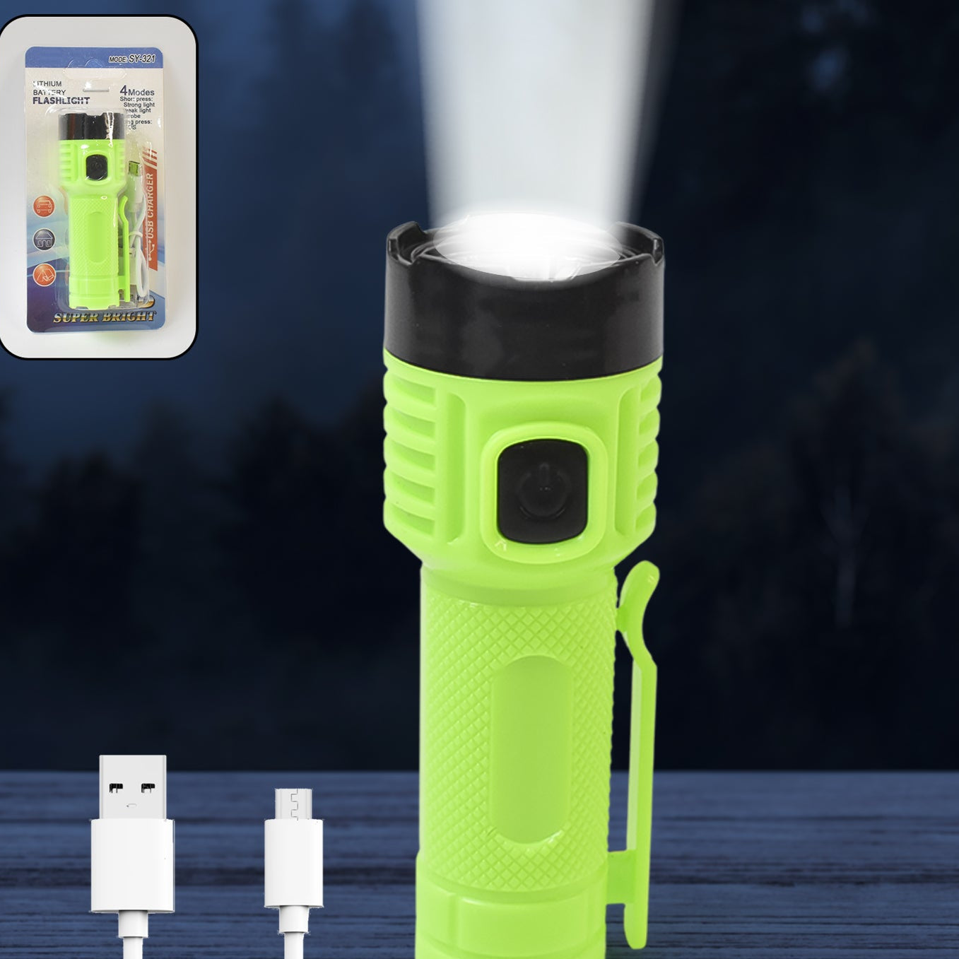 4 Modes Super Bright Led Torch High Lumens Fast Charging Flashlight Torch (1 Pc) - Happy Price - Image 1