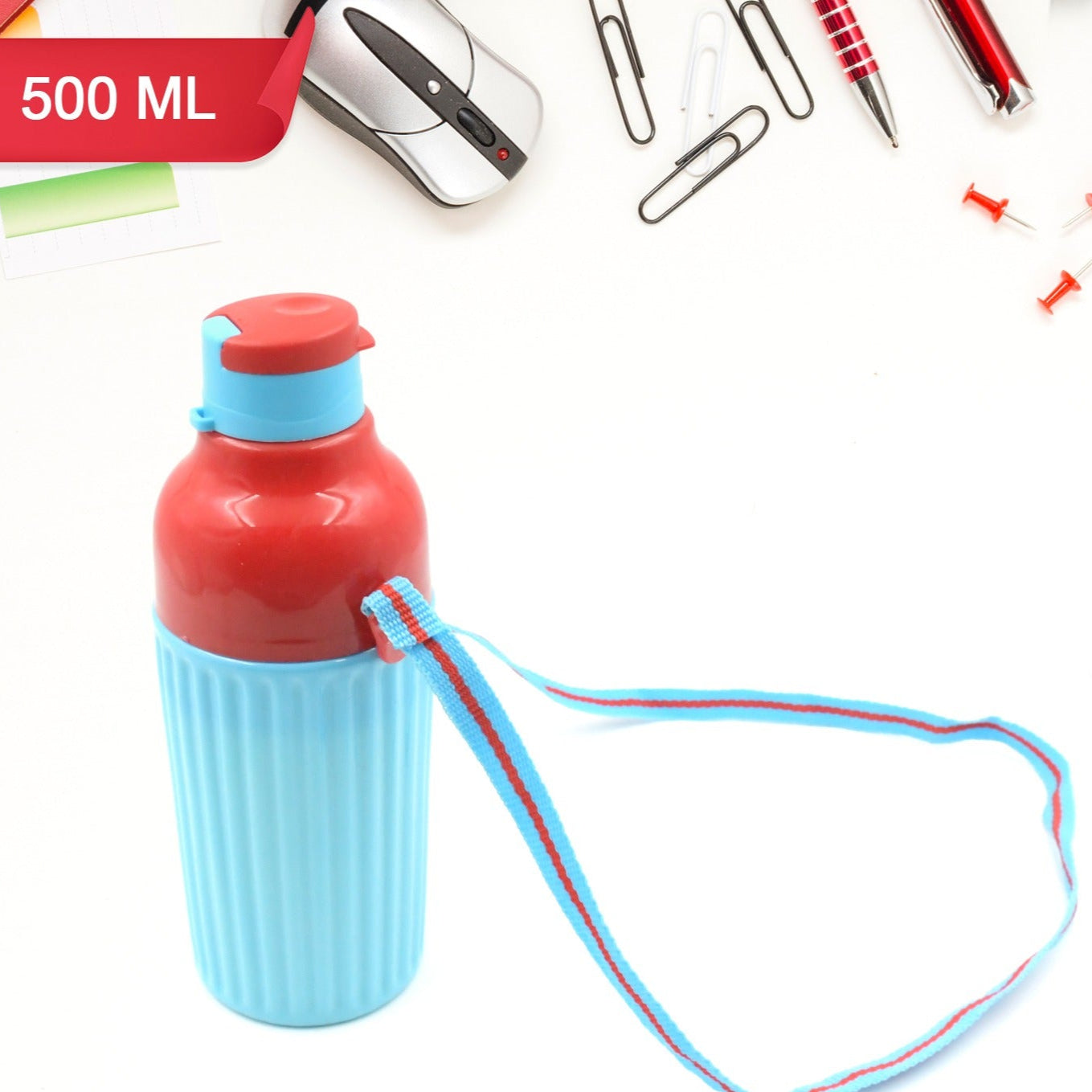 Plastic Sports Insulated Water Bottle With Dori Easy To Carry High Quality Water Bottle Bpa-free Leak-proof For Kids School For Fridge Office Sports School Gym Yoga (1 Pc 500ml) - Happy Price - Image 1