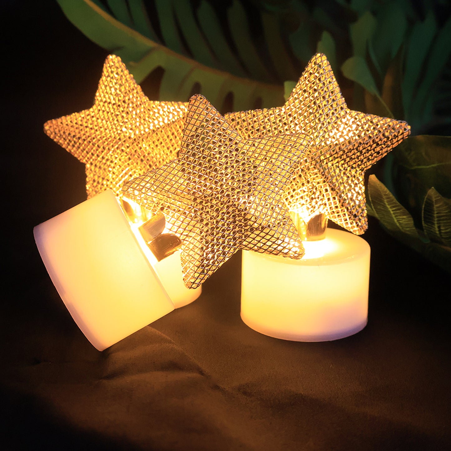 Set of 12 LED Star Tealight Candles - Flameless, Battery Operated Decorative Lights - Happy Price - Image 6
