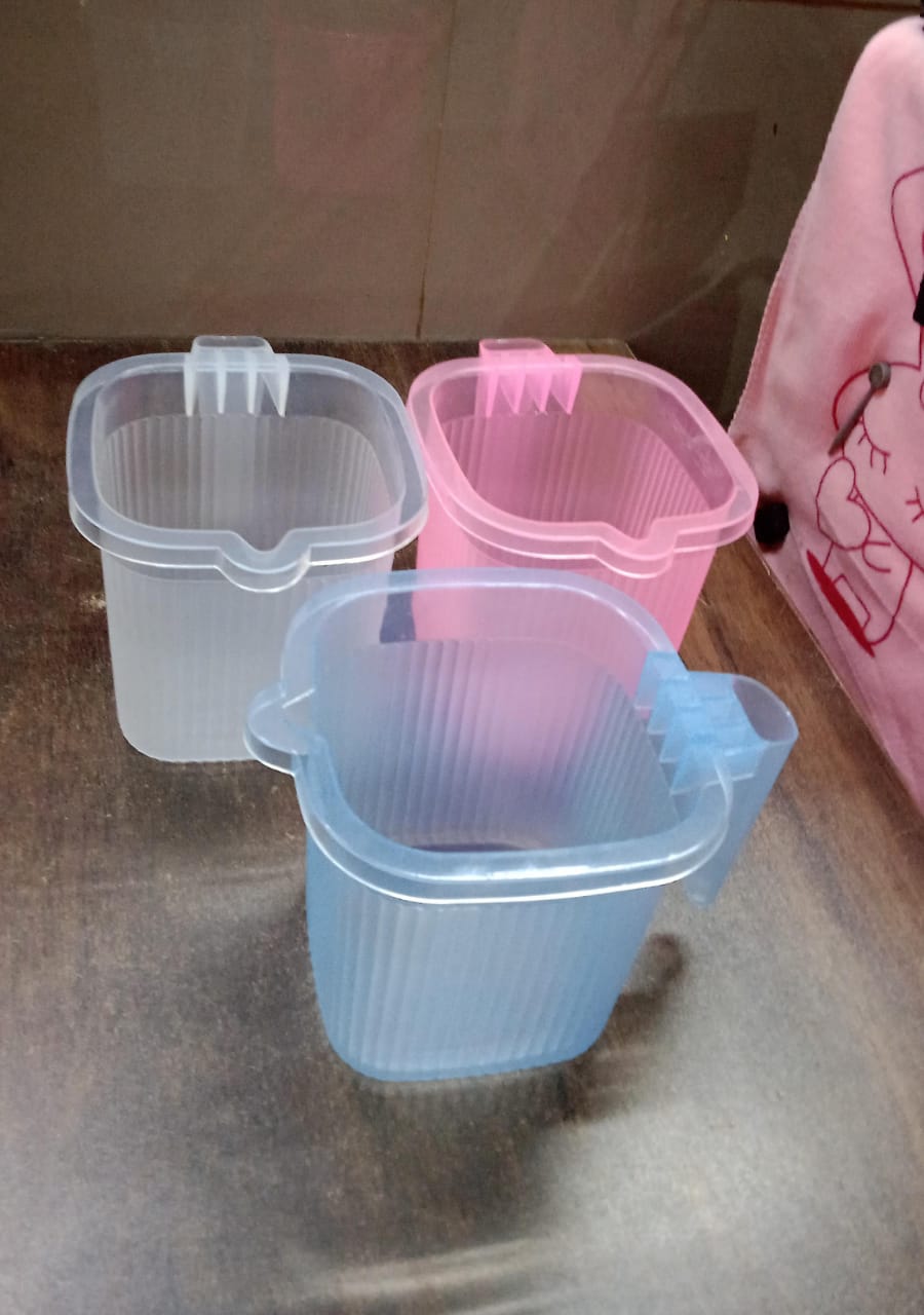 Plastic Square Transparent Bath Water Mug (1 Pc 1000 Ml Mix Color) - Happy Price - Image 7