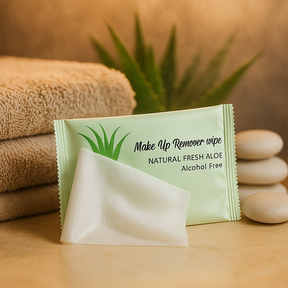 Aloe Vera Makeup Remover Wipes - Gentle Alcohol-Free Cleansing (10 Pc) - Happy Price - Image 5