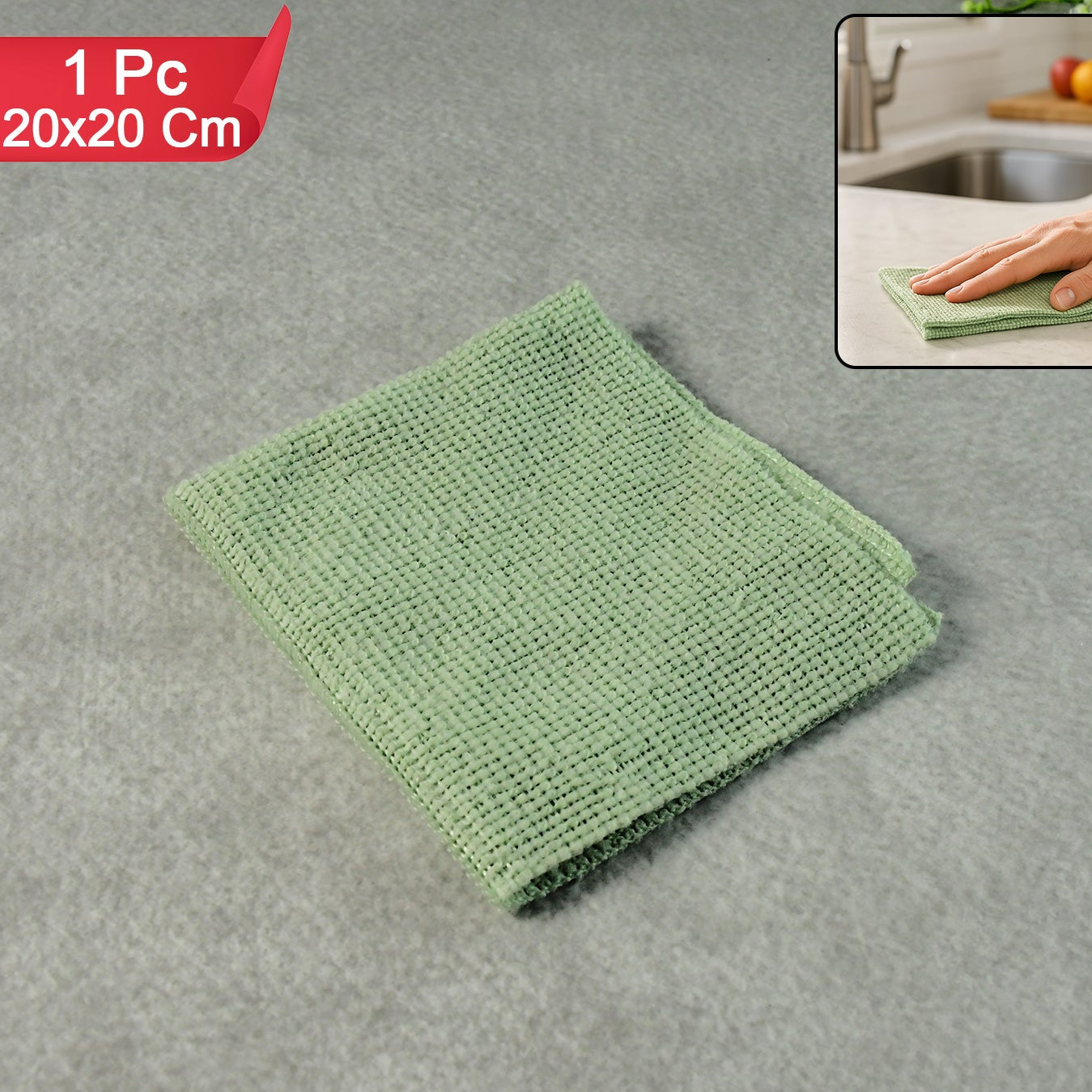 Microfiber Cleaning Cloth - 20x20cm, 1 Piece, Streak-Free Shine - Happy Price - Image 1