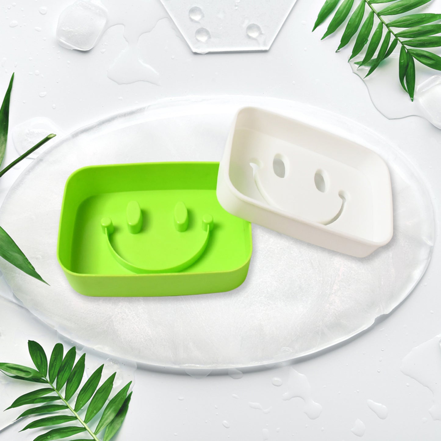 Portable Travel Home Box Cute Cartoons Smile Face Container Draining Holder Soap Dish - Happy Price - Image 3