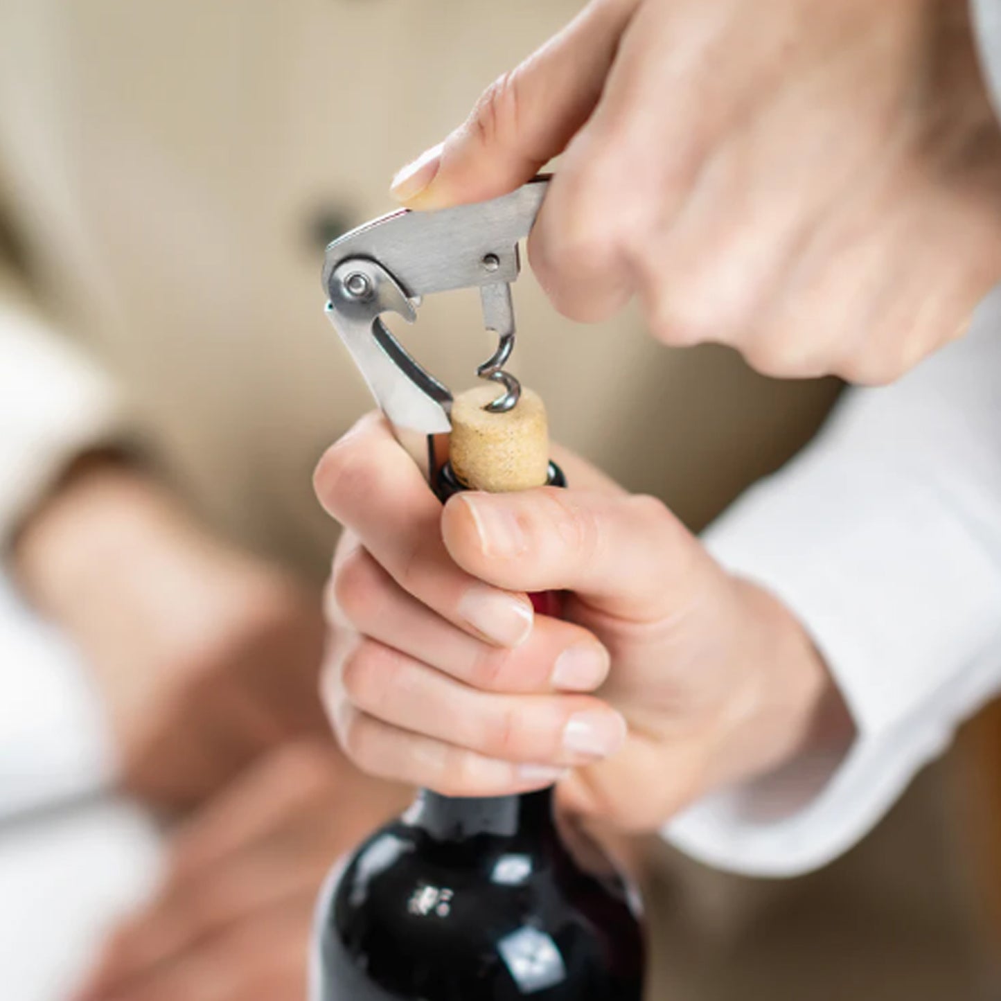 4-in-1 Wine Bar Tool Set in Wine Bottle Case - Stainless Steel Opener, Pourer, Stopper & Drip Ring - Happy Price - Image 5