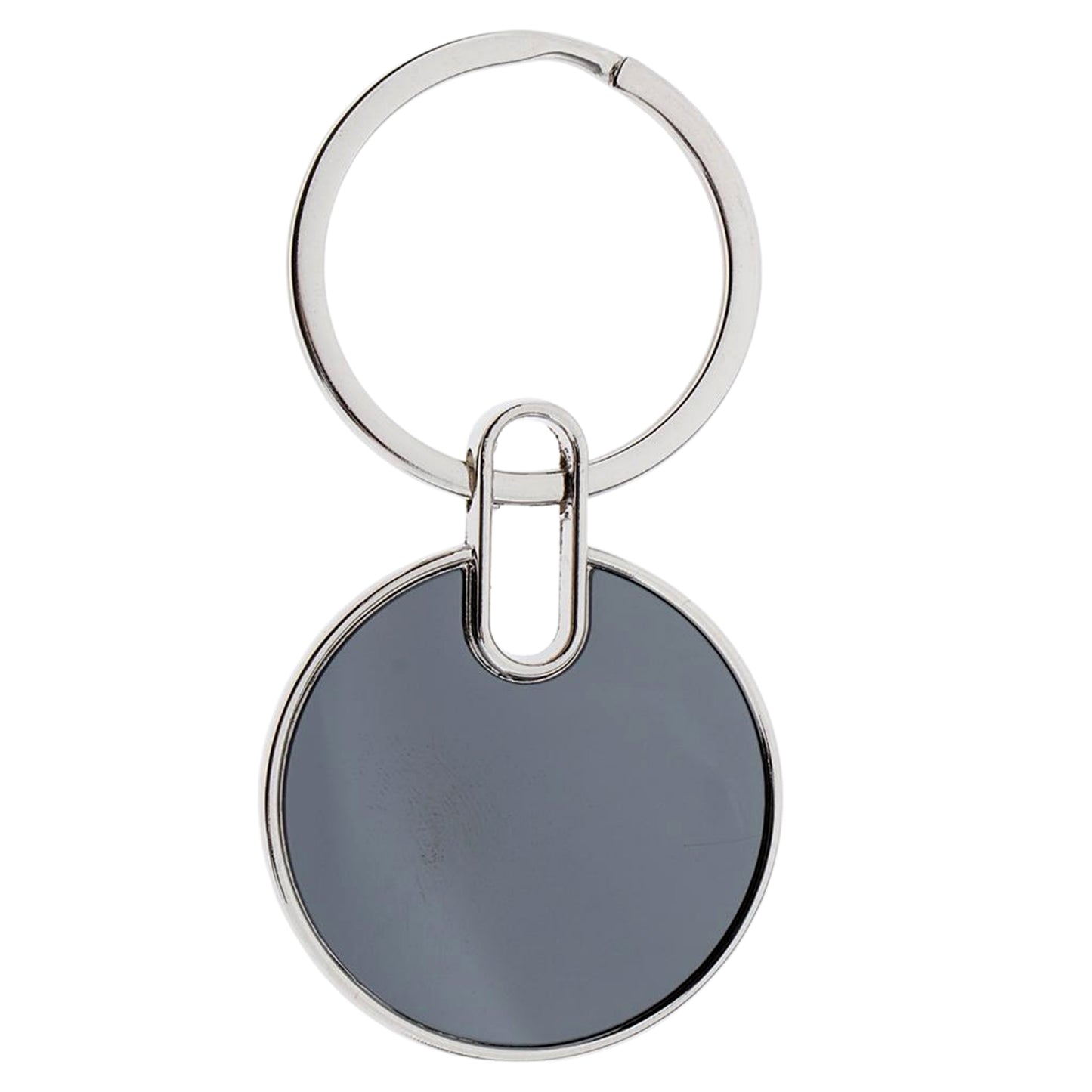 Sleek Black Round Metal Keychain (1 Pc) - Happy Price - Image 2