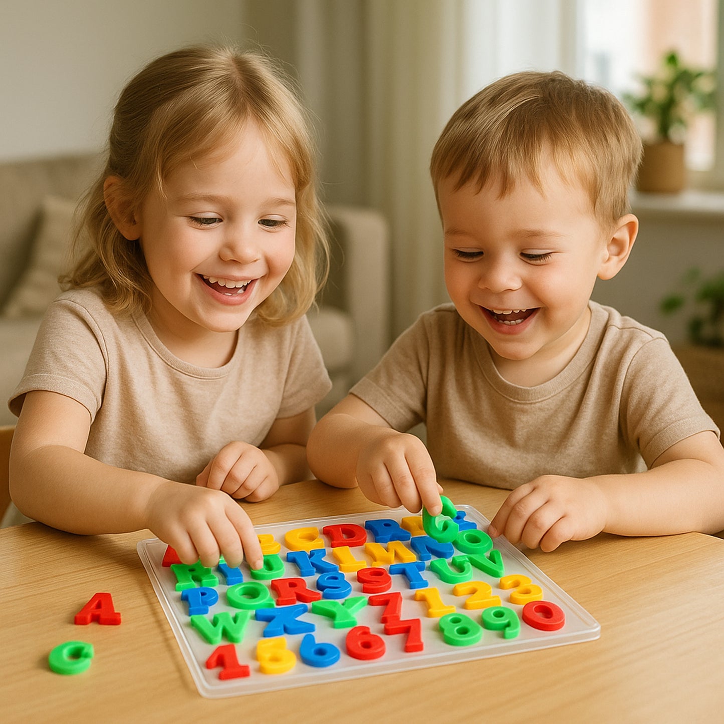2-in-1 Kids Double-Sided Writing Board Set - Whiteboard & Blackboard with Magnetic Learning Pieces - Happy Price - Image 6
