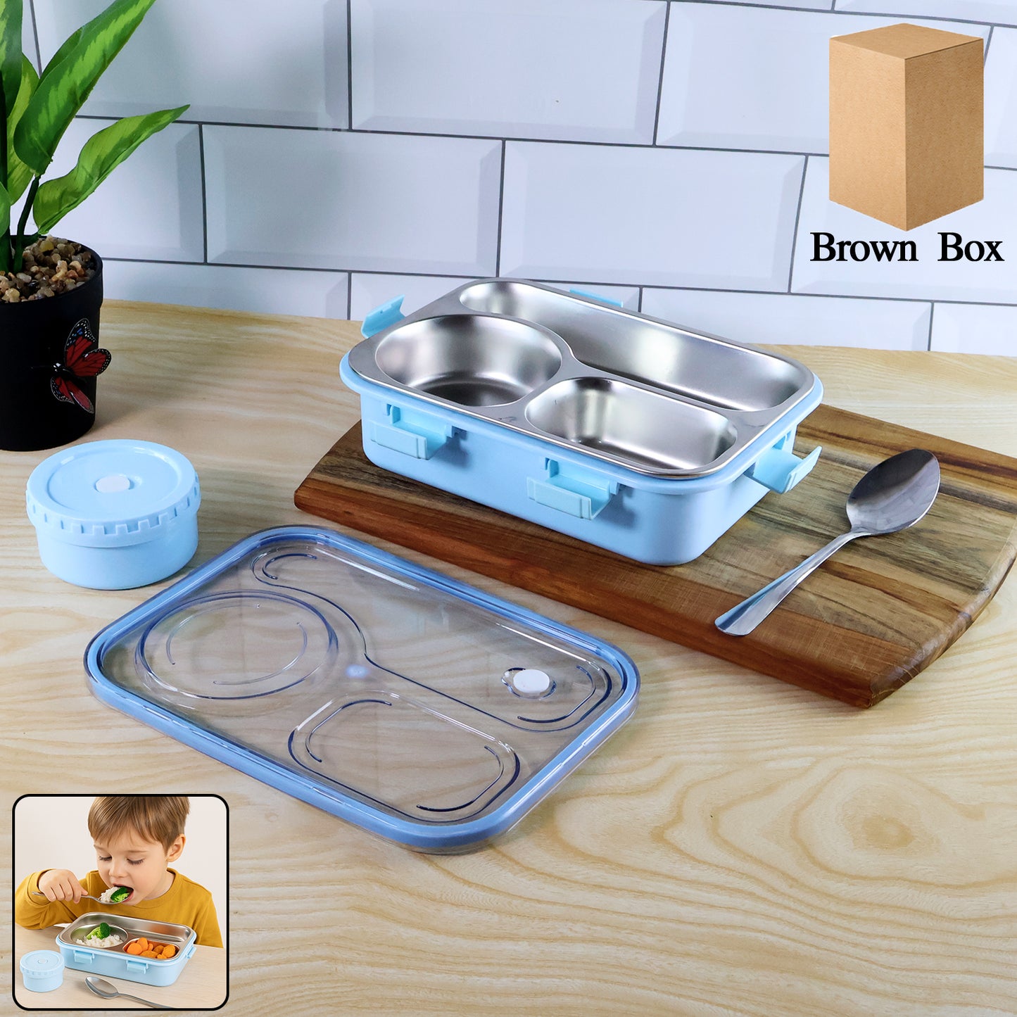 Stainless Steel Compartment Lunch Box with Side Container - Leakproof Bento for Office & School - Happy Price - Image 7