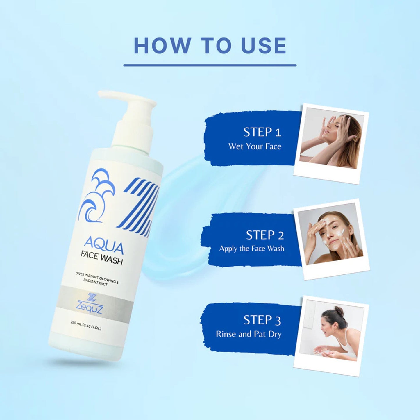 Zequz Hydrating Aqua Face Wash - 250 ML - Happy Price - Image 4