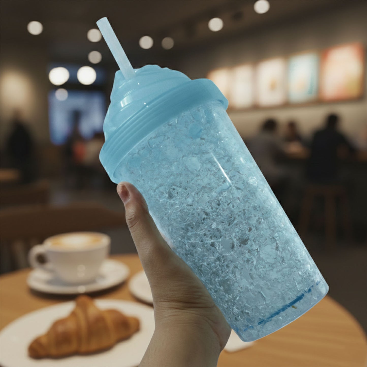 500 ML Ice Cream Swirl Sipper Bottle with Straw - 1 Pc - Happy Price - Image 6
