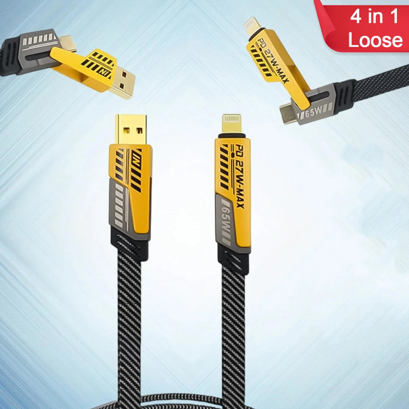 4 In 1 Fast Charging Cable (1 Pc Loose) - Happy Price - Image 1