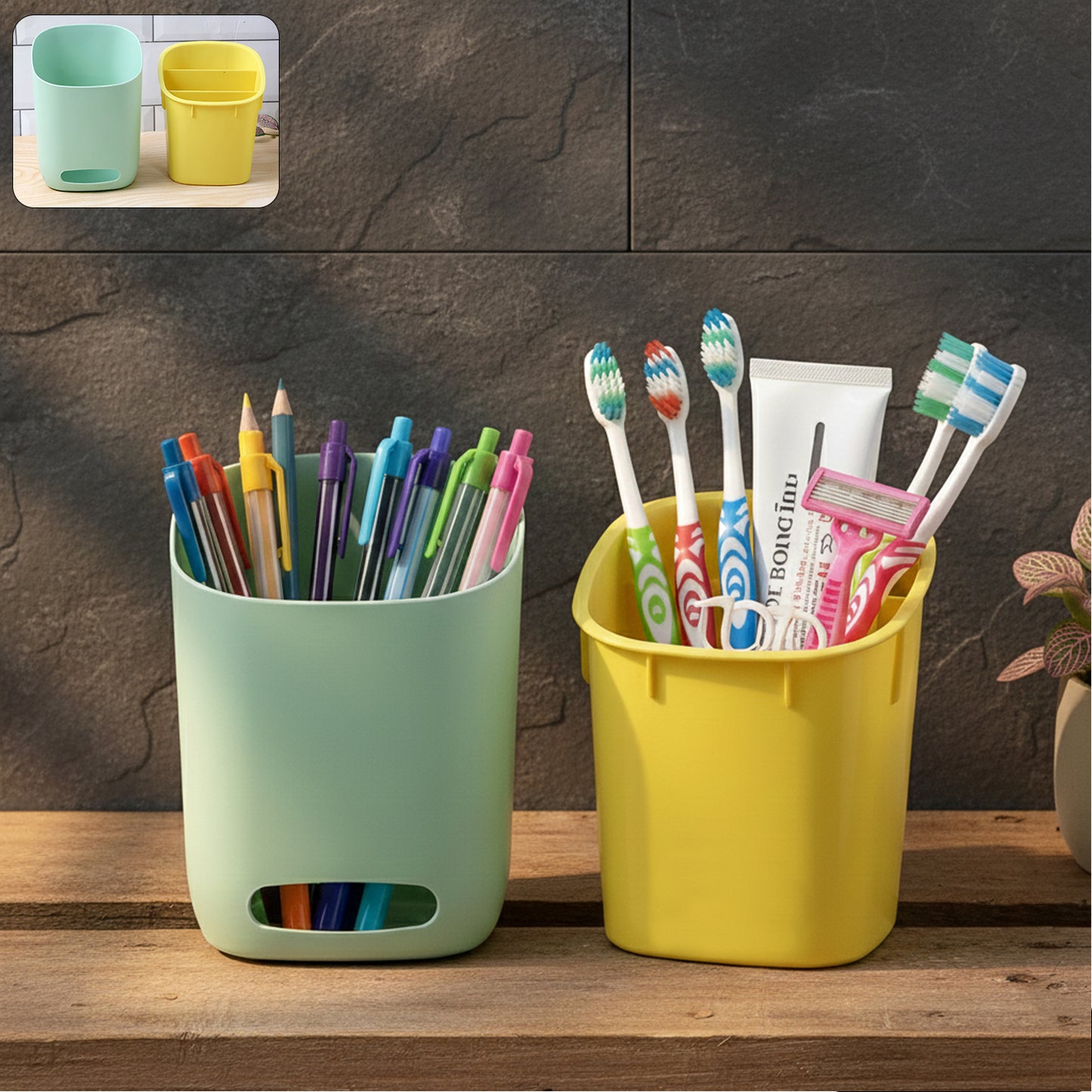 Dual Compartment Organizer Holder for Bathroom & Desk - Happy Price - Image 2