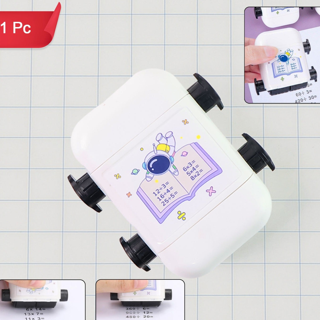 Kids Educational Automatic Math Problem Rolling Stamp (1 Pc) - Happy Price - Image 1