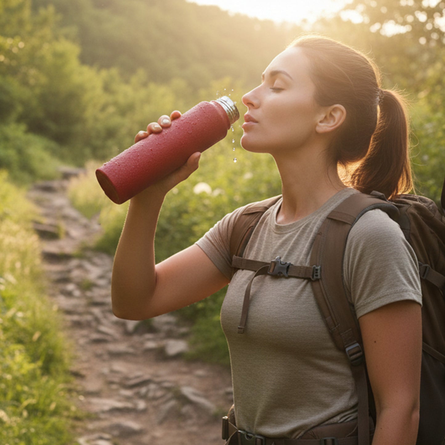 1000 ML Stainless Steel Water Bottle - Red Classic Design - Happy Price - Image 3
