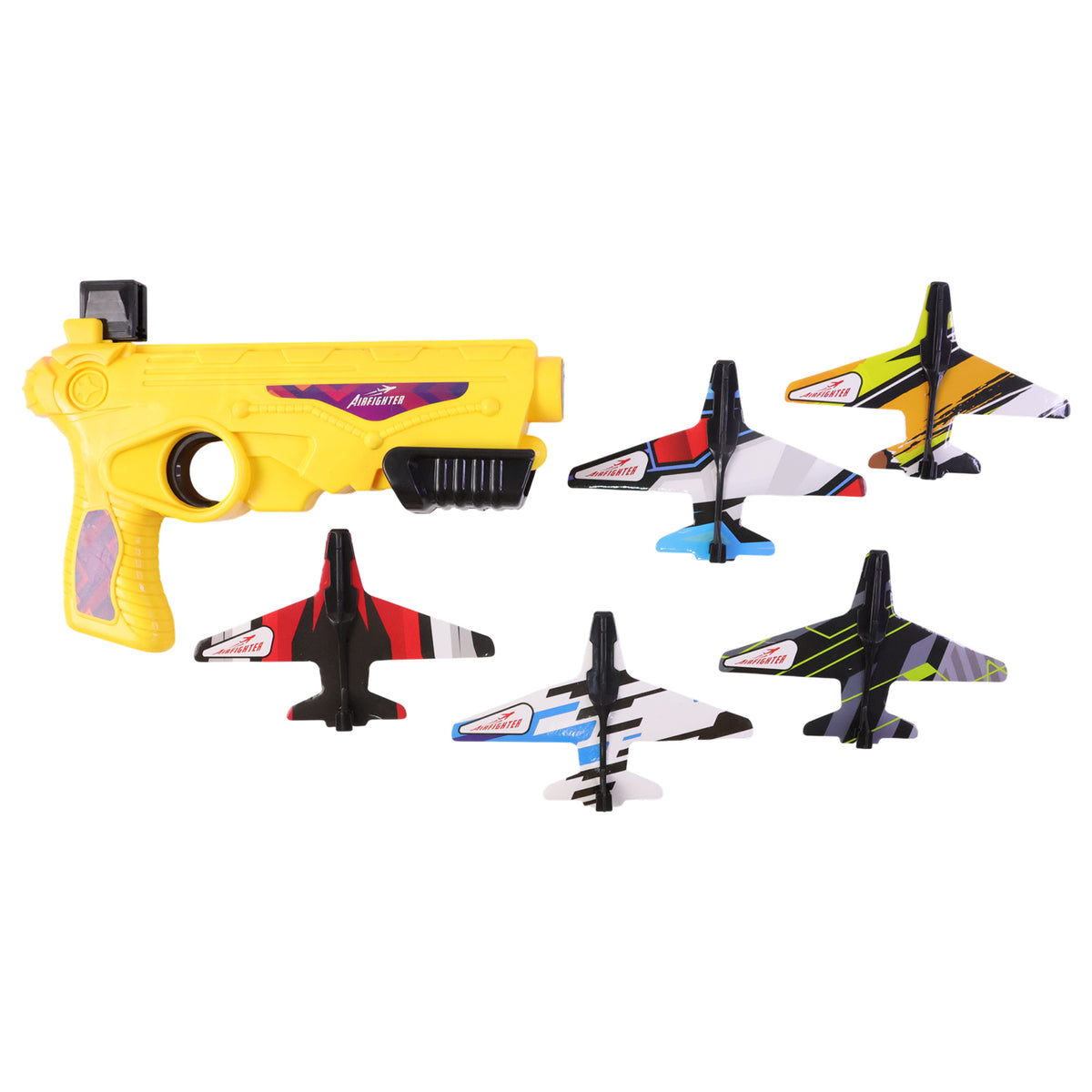 Air Battle Plane Launcher Toy Set for Kids with 5 Foam Gliders - Manual Shooting Game - Happy Price - Image 4