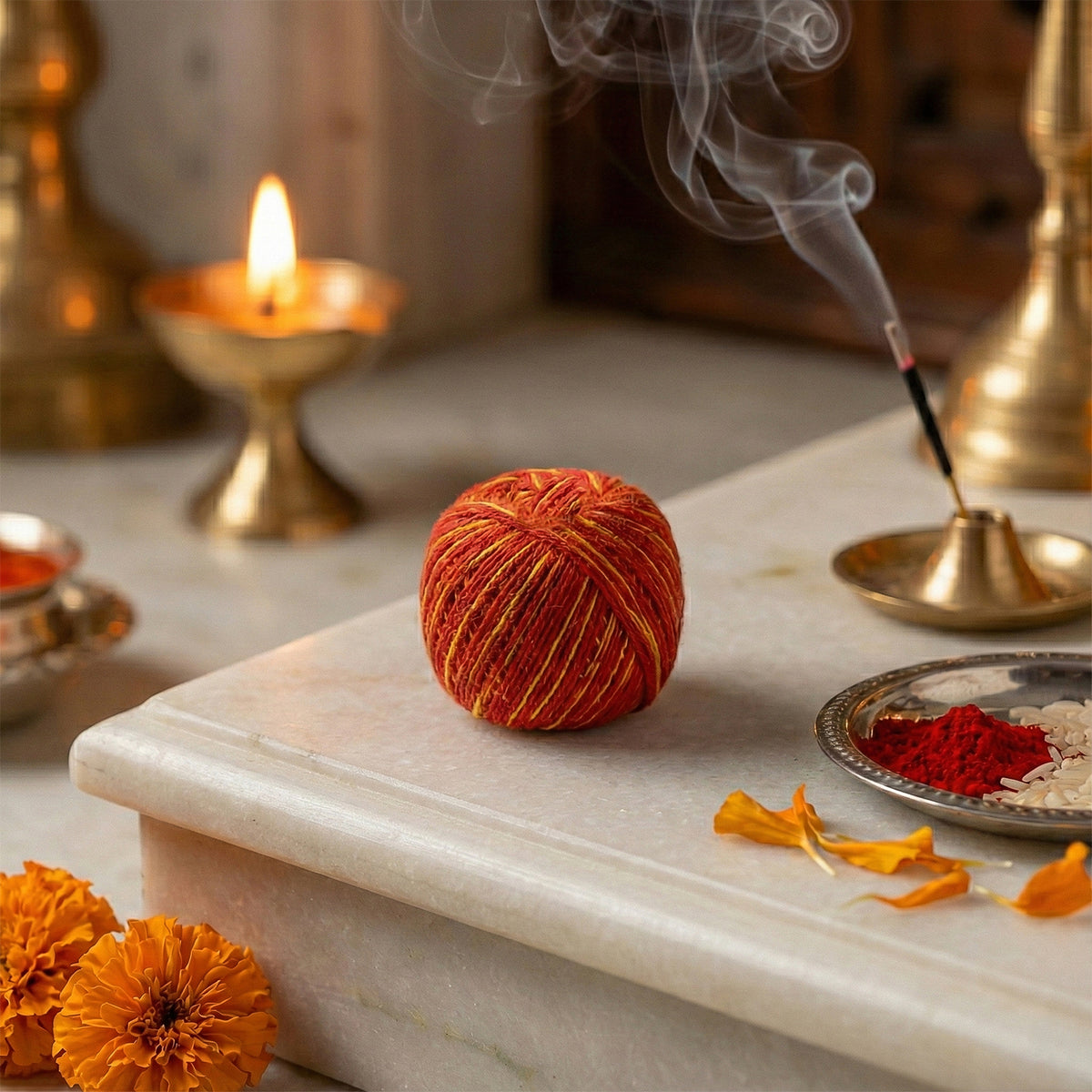 Sacred Cotton Kalawa Moli Thread for Pujas & Rituals (1 Pc) - Happy Price - Image 2