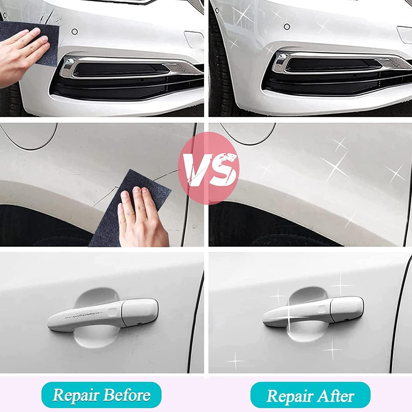 Nano Magic Car Scratch Remover Cloth Multipurpose Scratch Repair Cloth Cloth For Car Paint Scratch Repair Easy To Repair Slight Scratches On The Surface Polishing Repeatable Use For All Kinds Of Car (45 Ml Repair Solution 2 Gloves 2 Nano Cloth) - Happy Price - Image 5