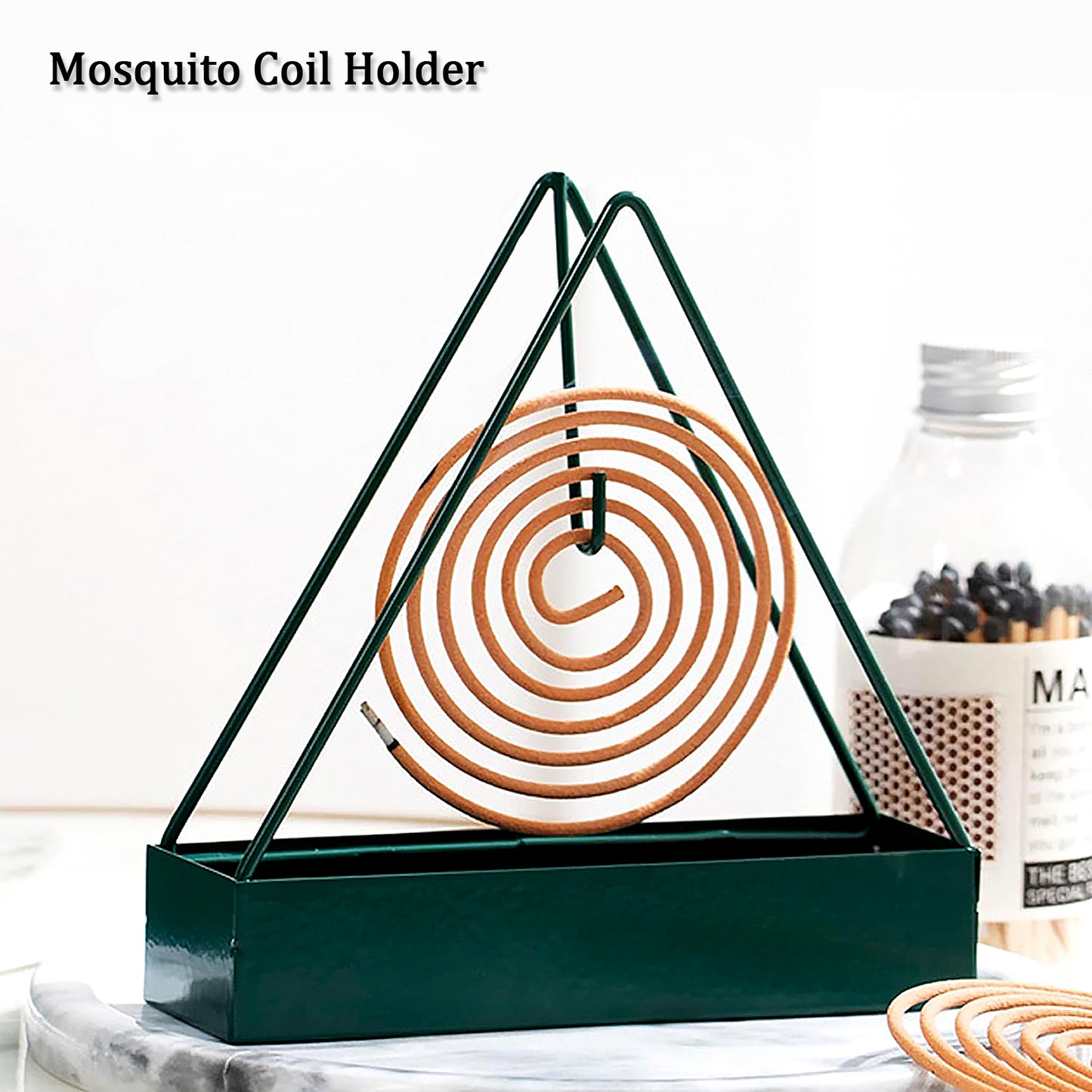 Mosquito Coil Holder Frame Triangular Shape Iron Mosquito Incense Holder Mosquito Repellent Incense Holder Hanging Mosquito Repellent Outdoor Stylish Mosquito Repellent Incense Holder - Happy Price - Image 2
