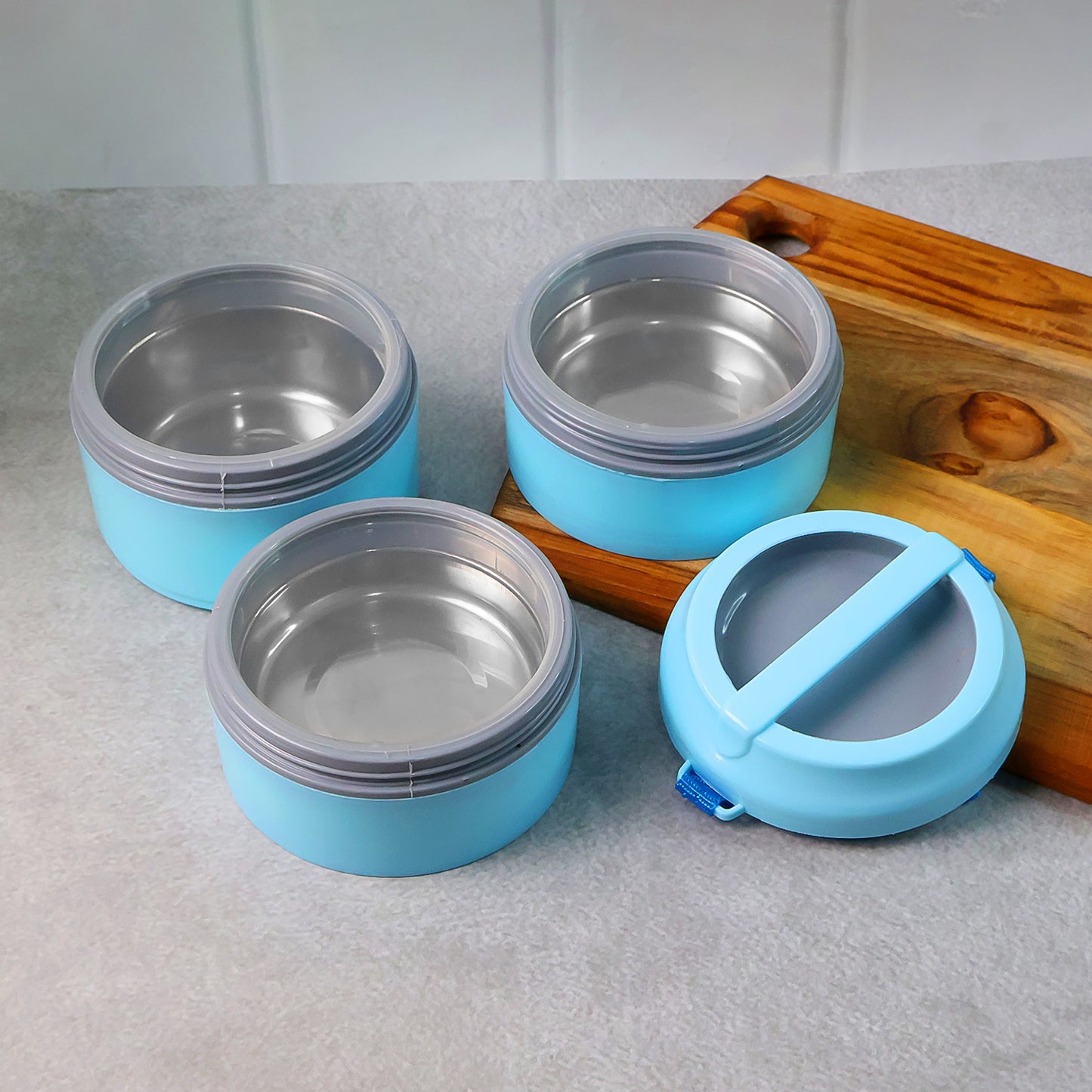 3 Layer Insulated Lunch Box Set with Handle & Strap - Stackable Tiffin Carrier - Happy Price - Image 6