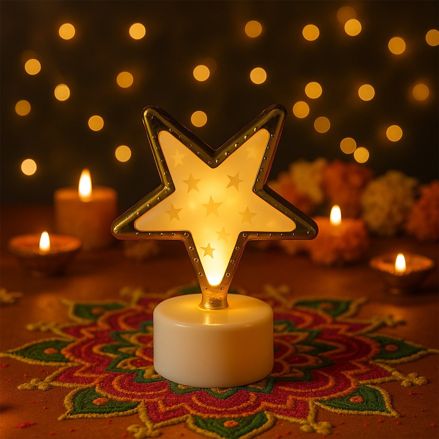 Set of 4 Star Shaped Flameless LED Candles for Festive Decor - Happy Price - Image 5