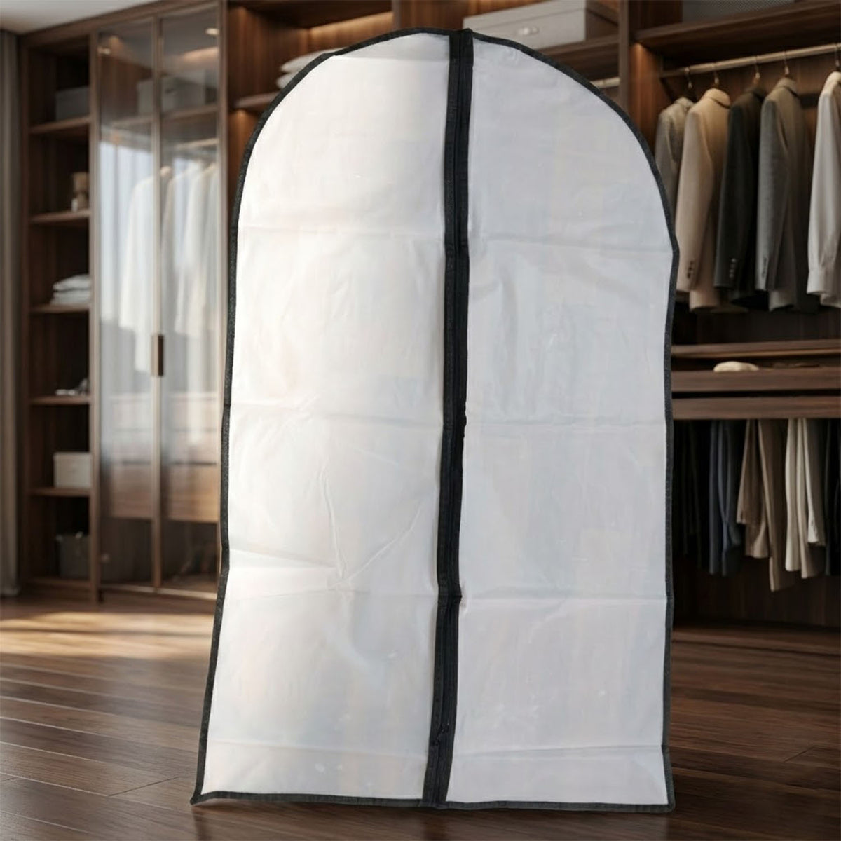 Large Transparent Garment Cover with Zipper - 100 x 60 cm, 1 Pc - Happy Price - Image 6