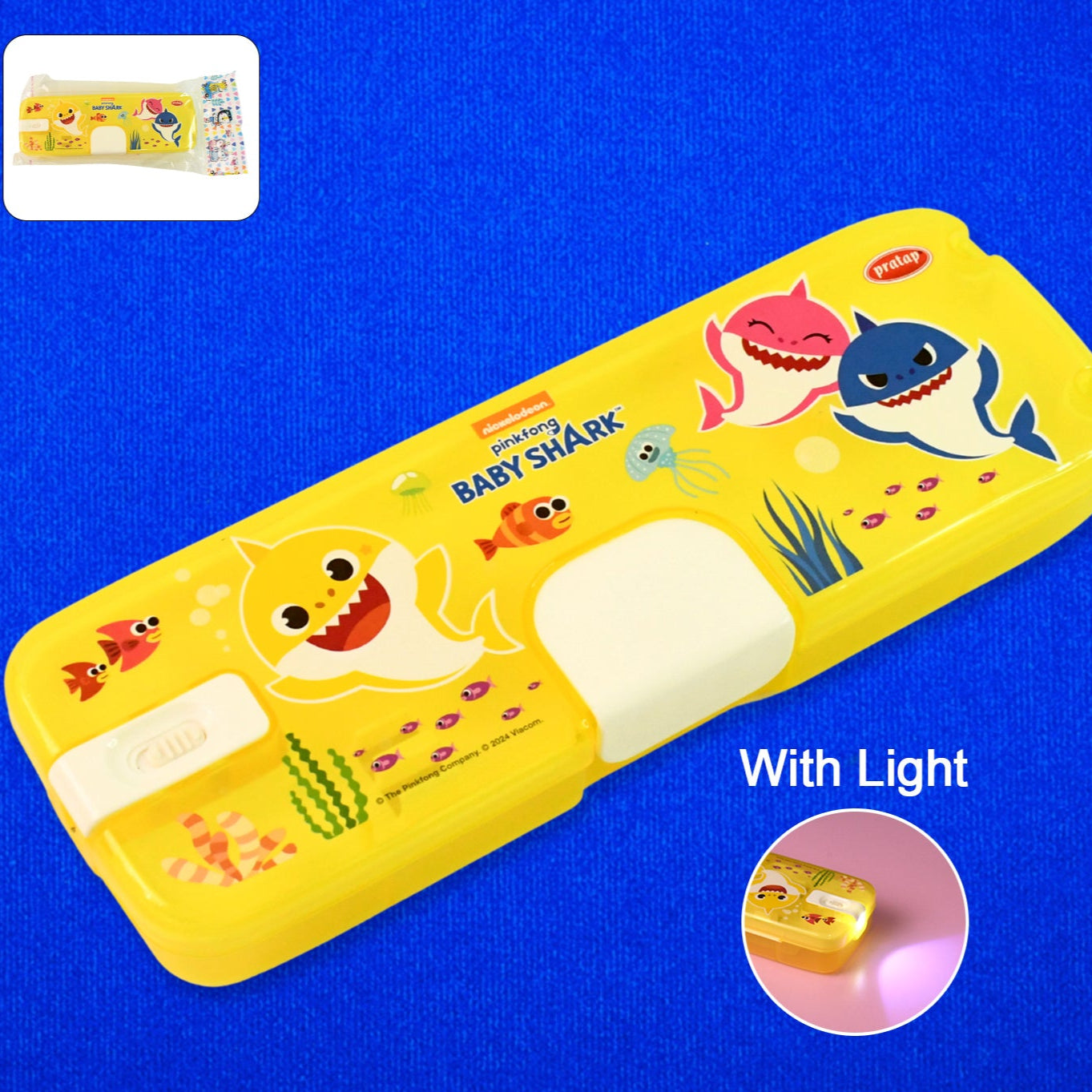 Plastic Pencil Box With Led Light Cartoon Print (1 Pc) - Happy Price - Image 1