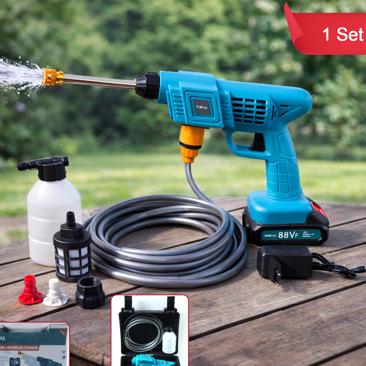 88VF Cordless High Pressure Washer Gun with Foam Sprayer - 1 Set - Happy Price - Image 1