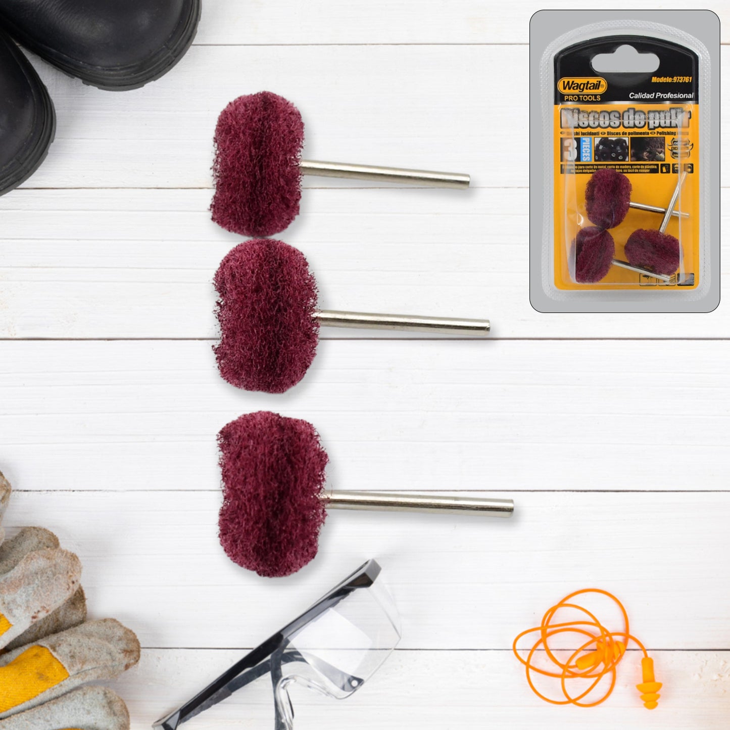 Abrasive Buffing Polishing Wheel Set (3 Pcs) - Happy Price - Image 2