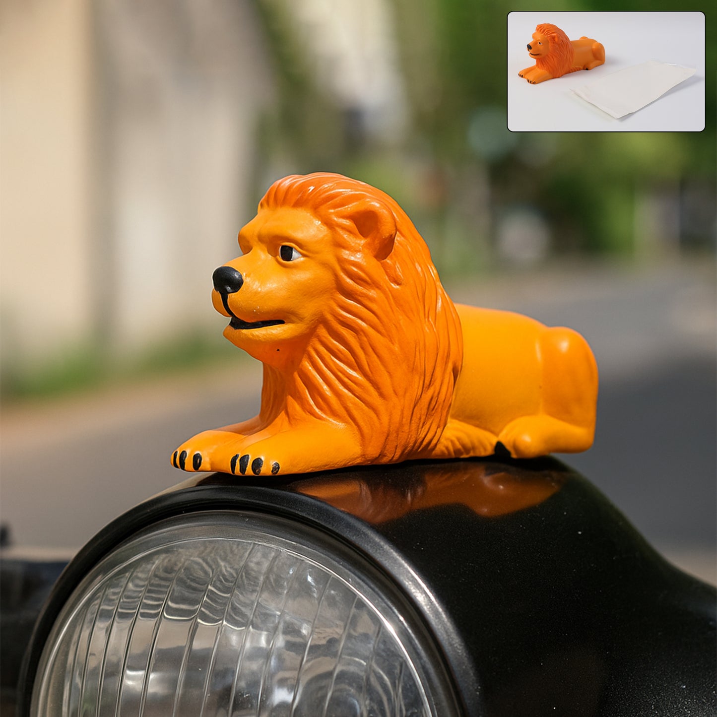 Golden Orange Lion Car Dashboard Figurine - 1 Pc Decorative Showpiece - Happy Price - Image 2