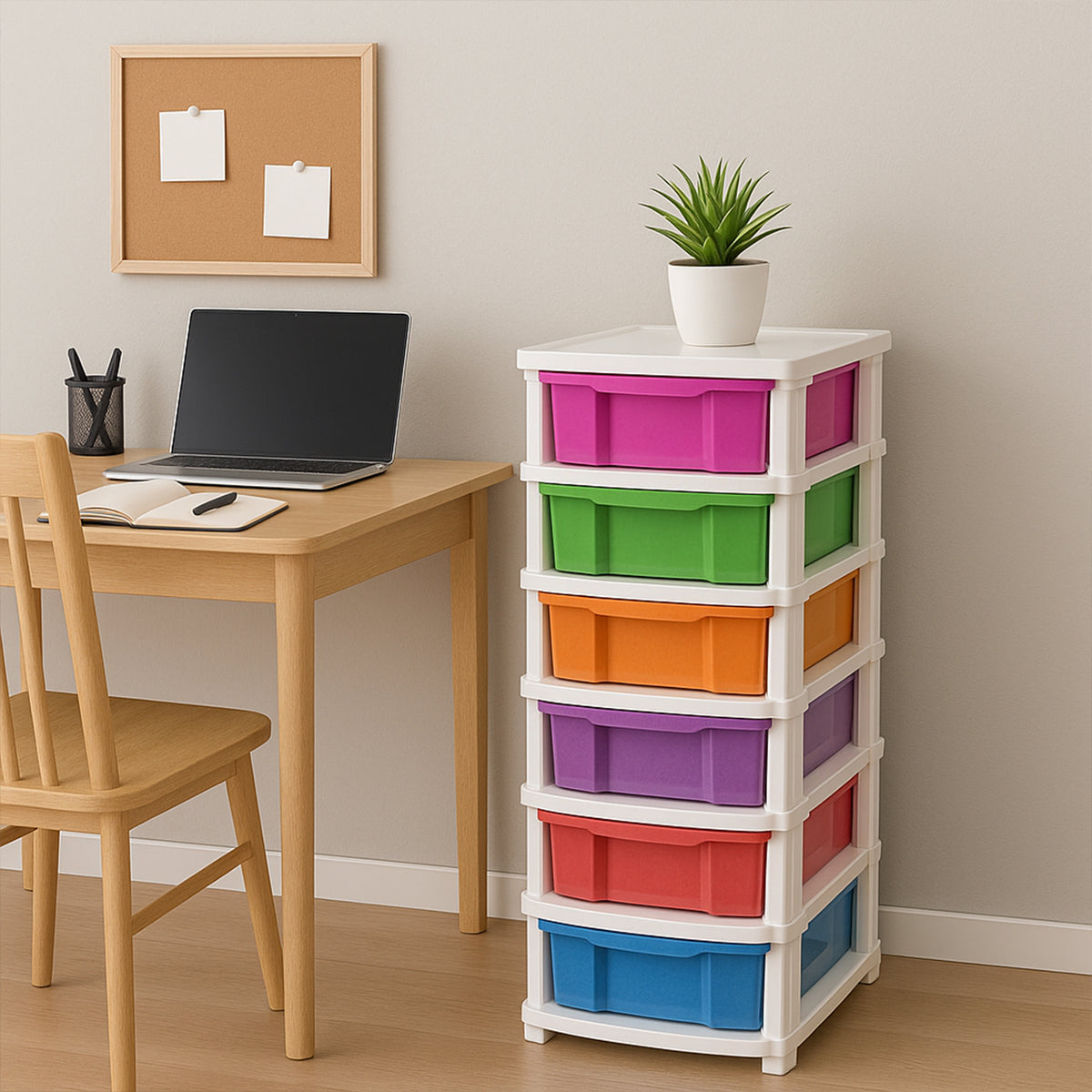 6-layer Multi-colored Plastic Storage Drawer Cabinet - Happy Price - Image 3